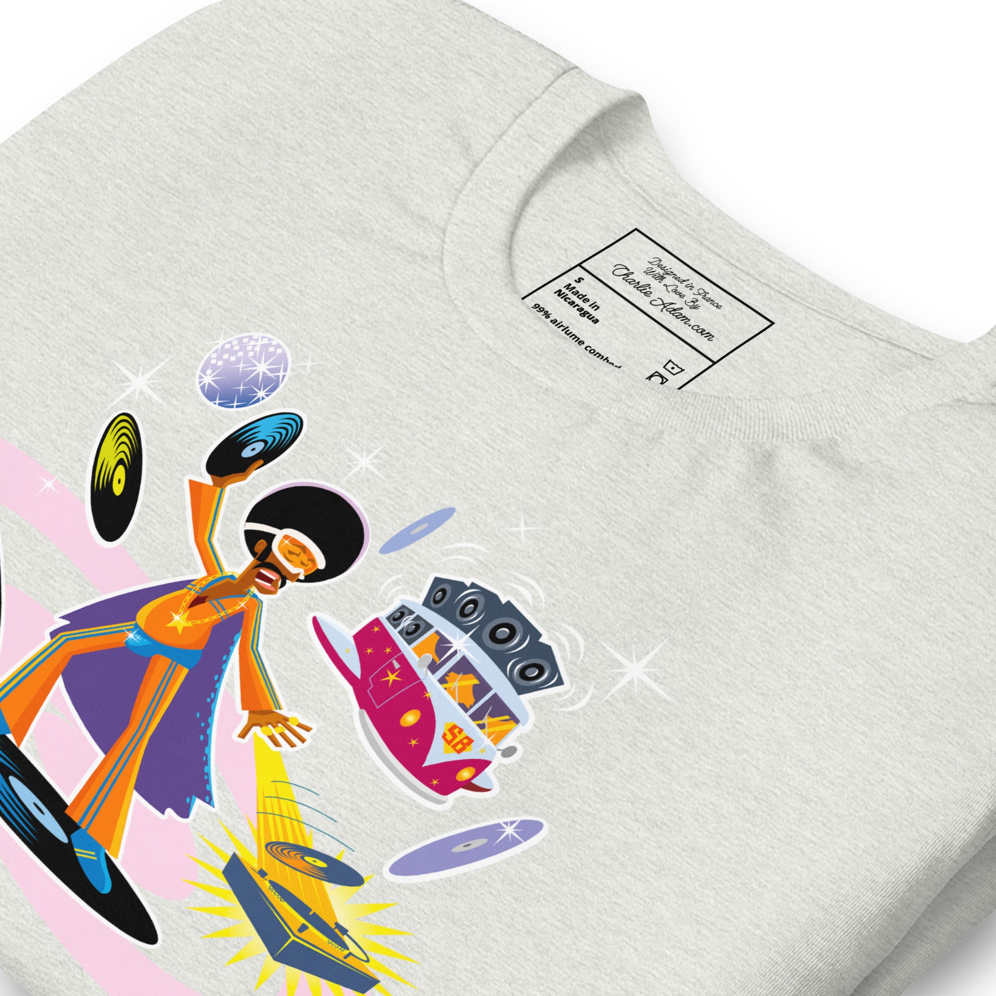 Unisex t-shirt Superboogieman saves the Party on light heather colors