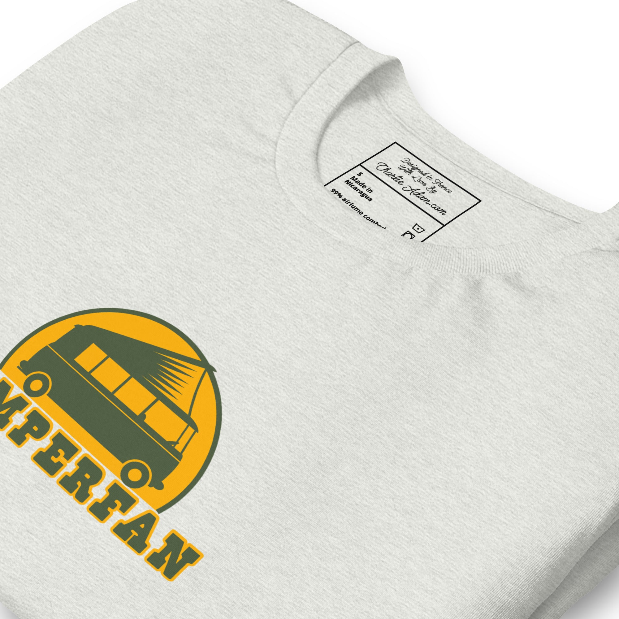 Unisex t-shirt Camperfan on light heather colors