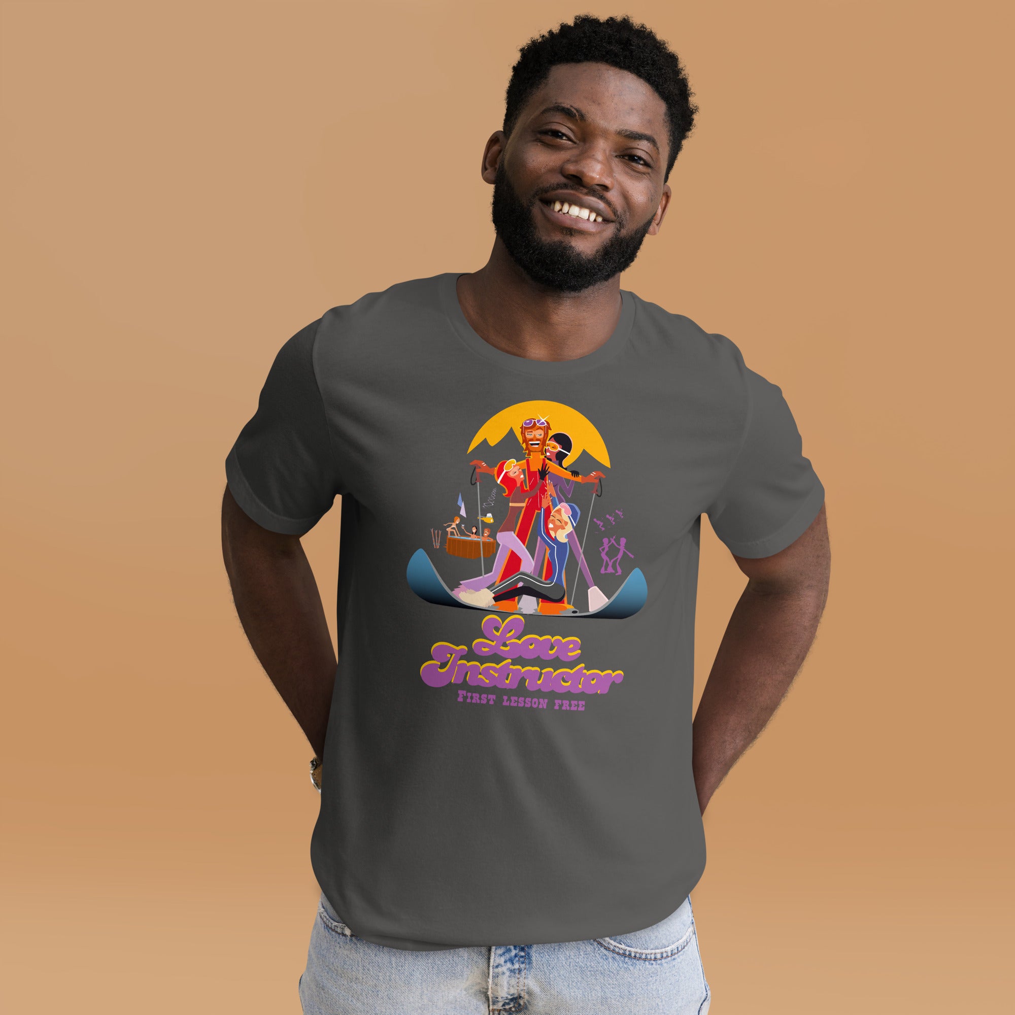 T-shirt en coton unisexe Love instructor First lesson free sur couleurs foncées