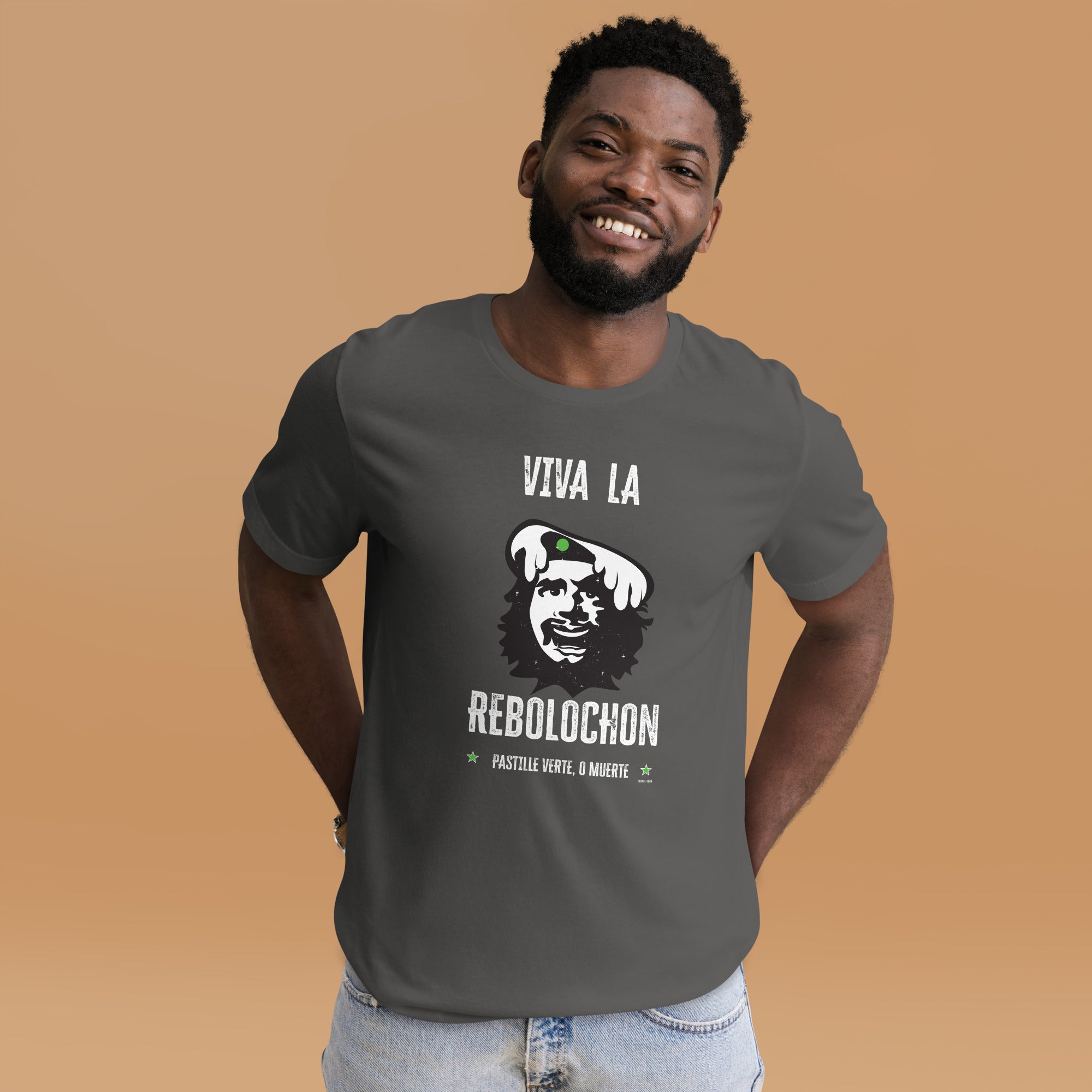 T-shirt en coton unisexe Viva la Rebolochon sur couleurs foncées