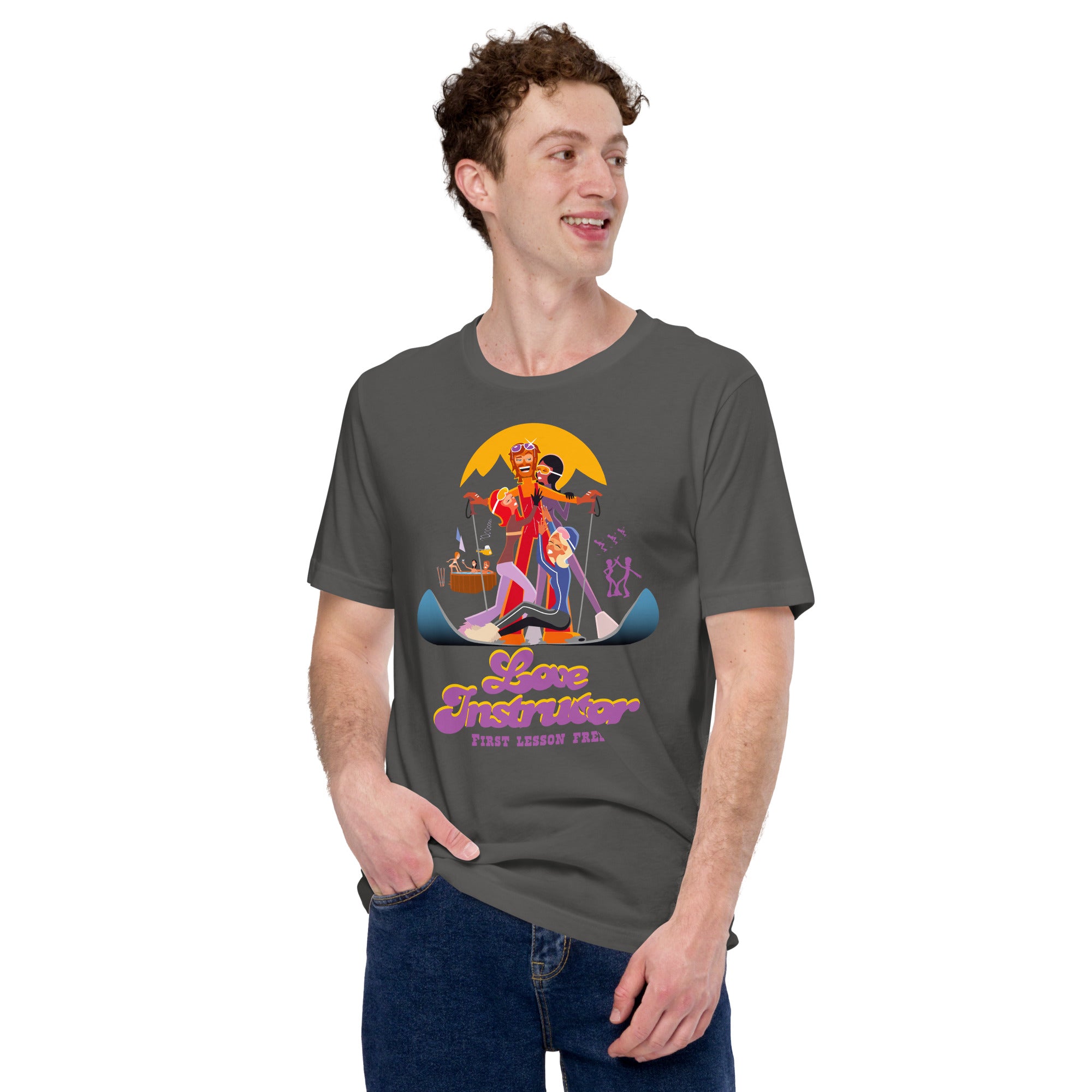 T-shirt en coton unisexe Love instructor First lesson free sur couleurs foncées