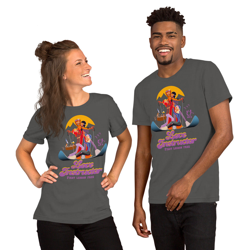 T-shirt en coton unisexe Love instructor First lesson free sur couleurs foncées