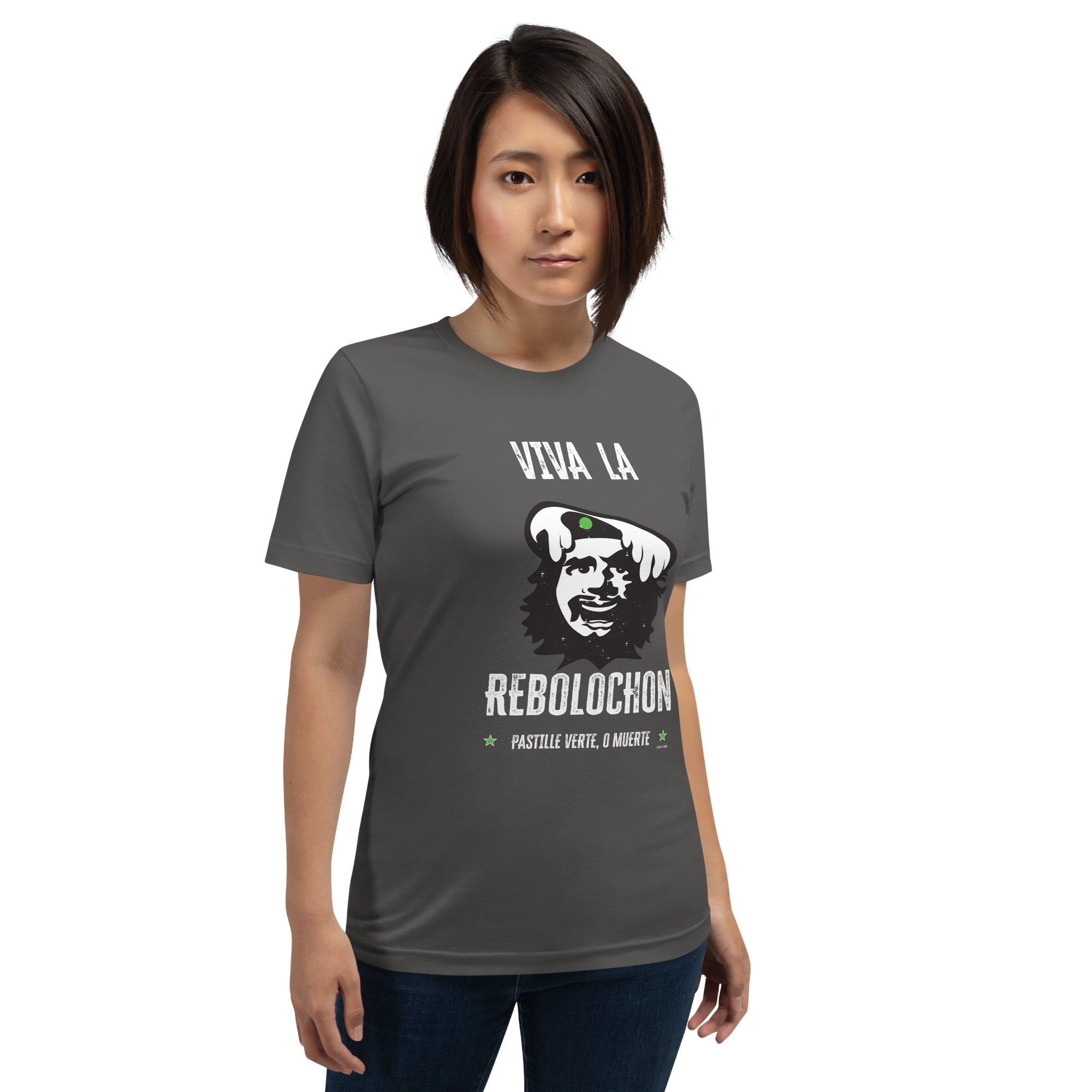 T-shirt en coton unisexe Viva la Rebolochon sur couleurs foncées