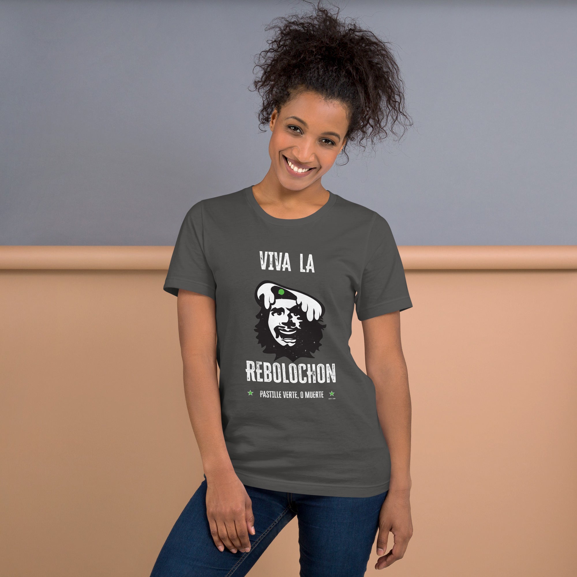 T-shirt en coton unisexe Viva la Rebolochon sur couleurs foncées