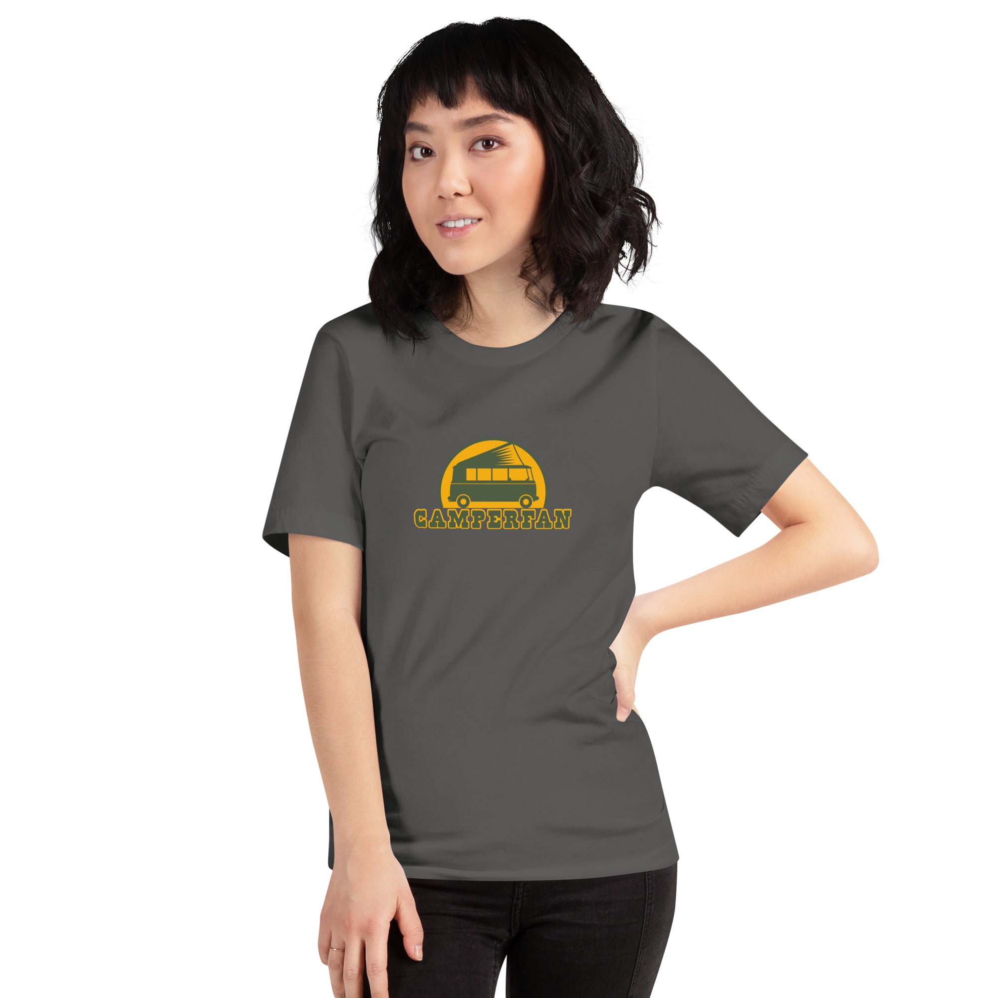 Unisex cotton t-shirt Camperfan on dark colors