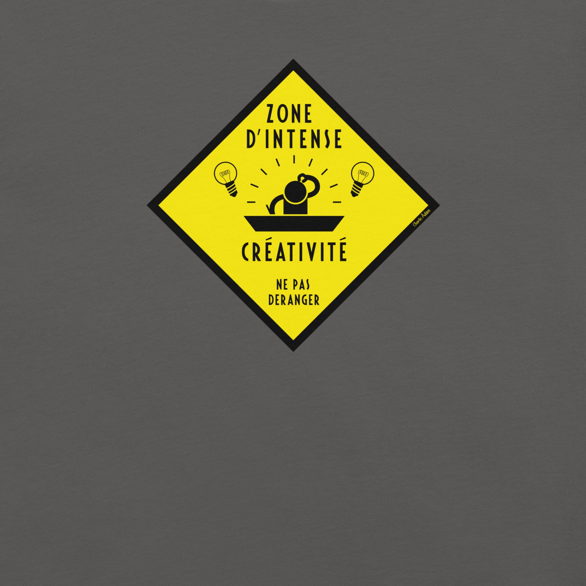 Unisex cotton t-shirt Zone d'intense créativité, Ne pas déranger on dark colors