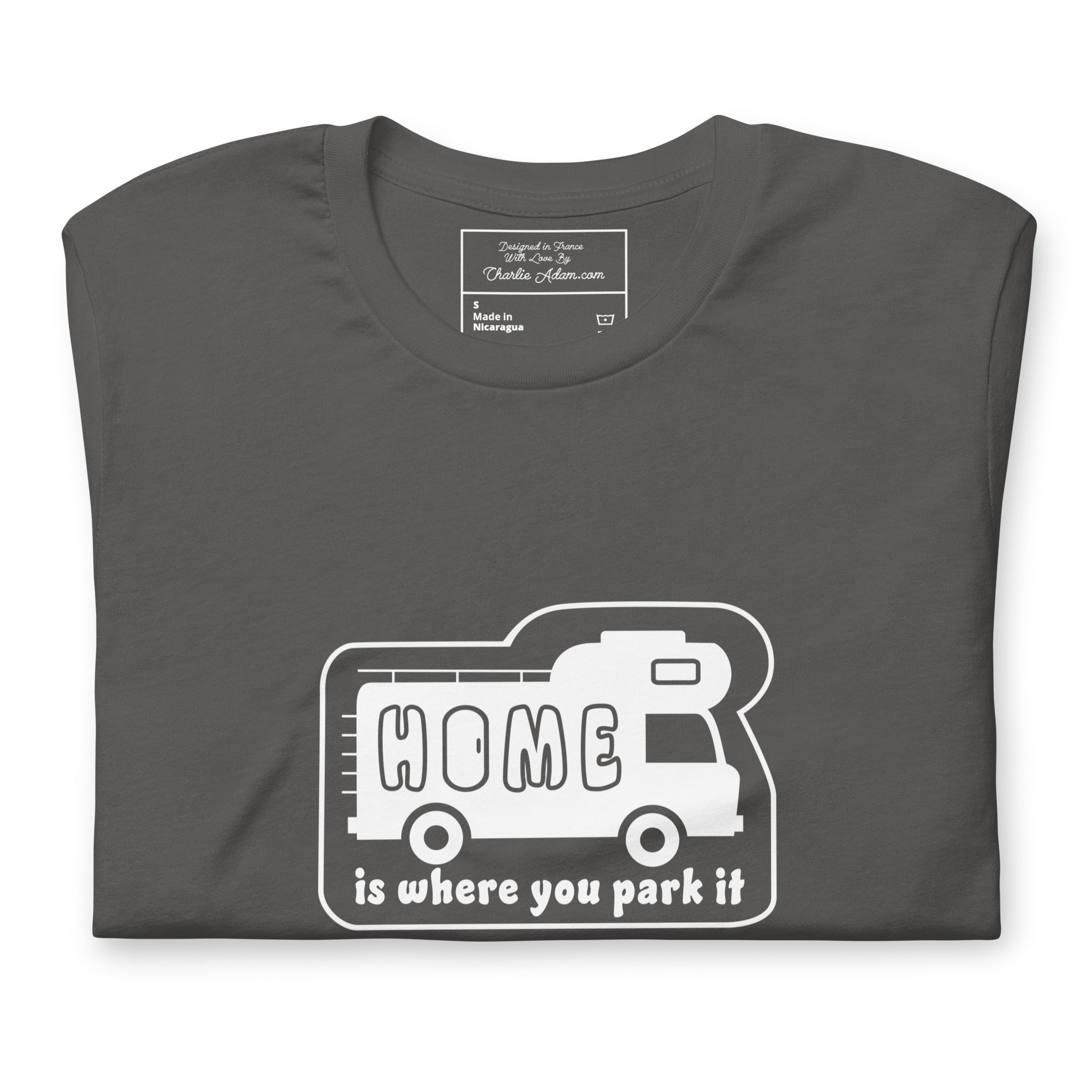 Unisex cotton t-shirt Bold Camper Van on dark colors