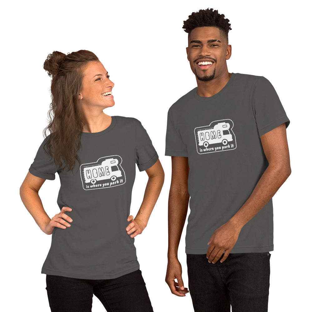 Unisex cotton t-shirt Bold Camper Van on dark colors