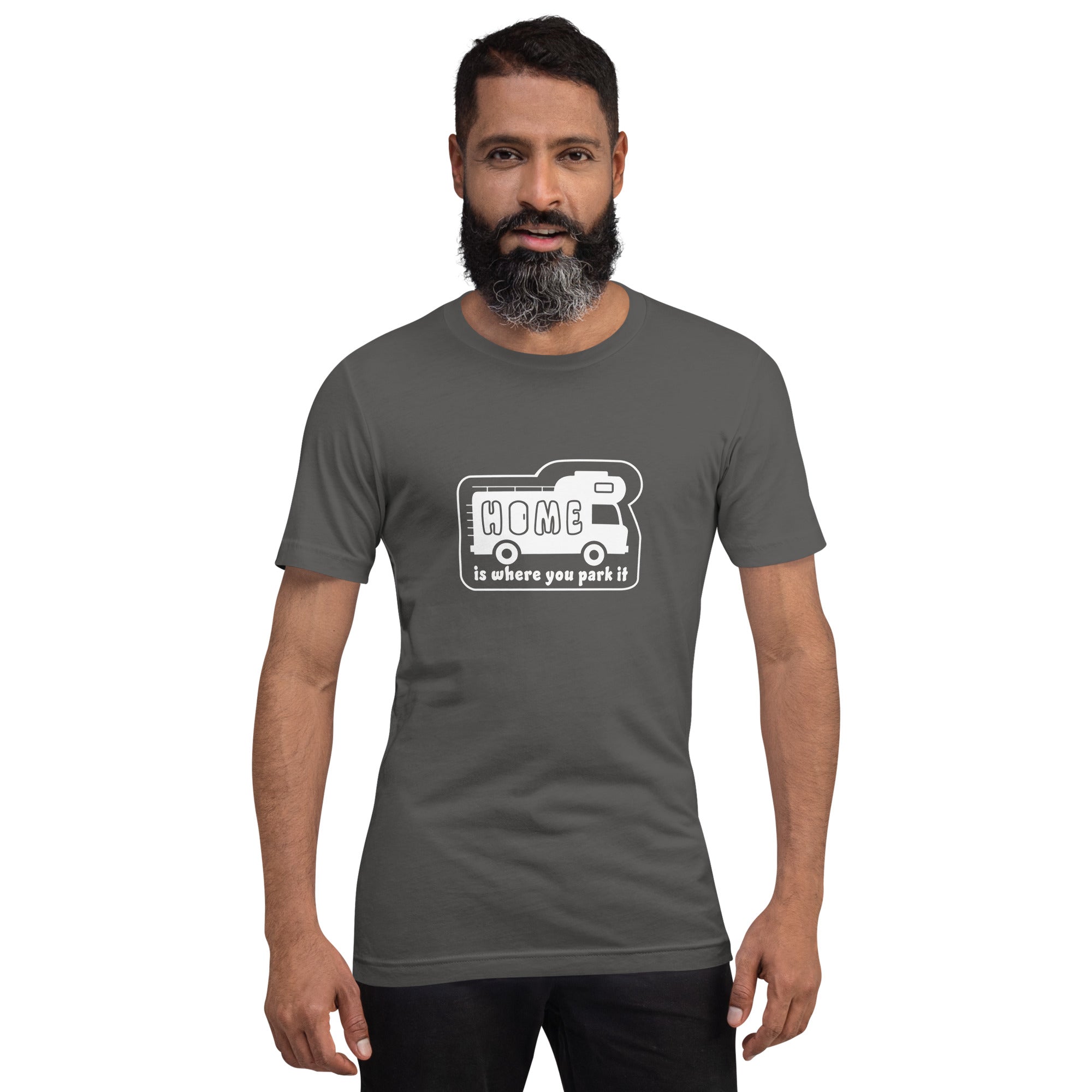 Unisex cotton t-shirt Bold Camper Van on dark colors