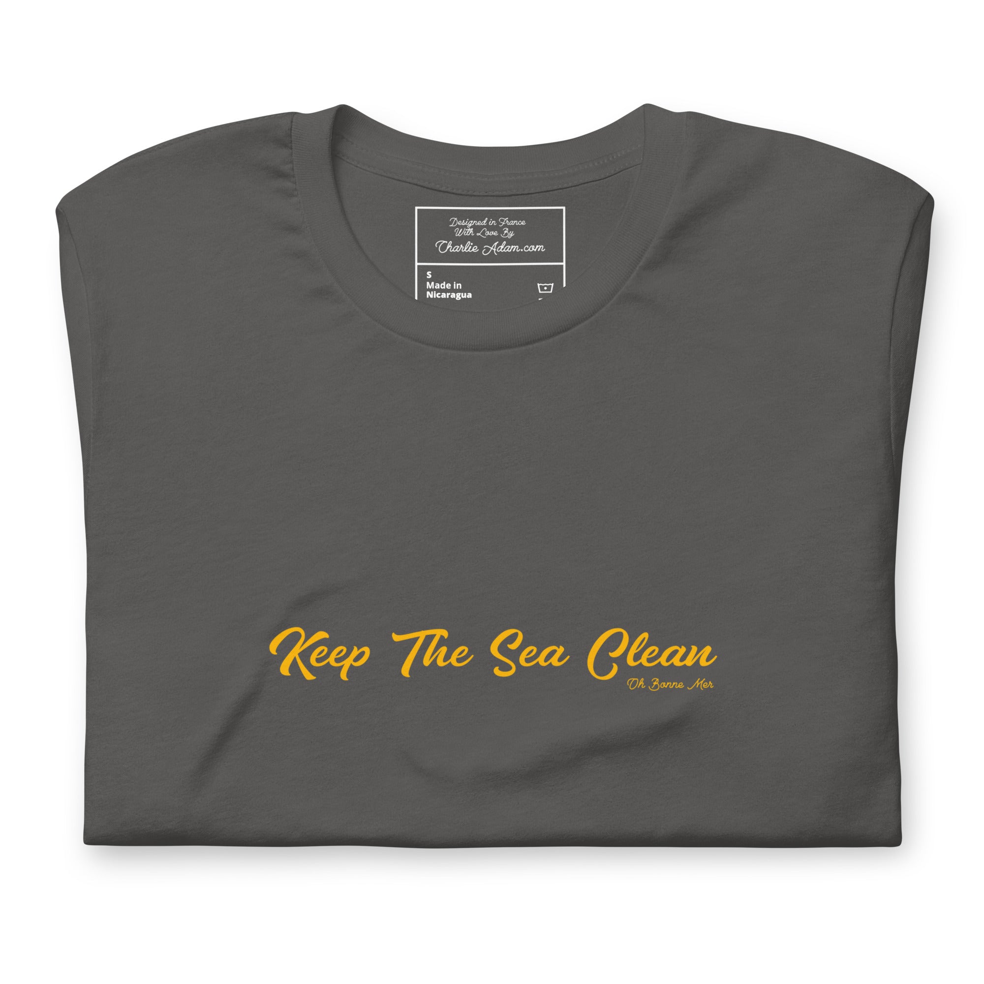 Unisex cotton t-shirt Keep The Sea Clean Gold on dark colors