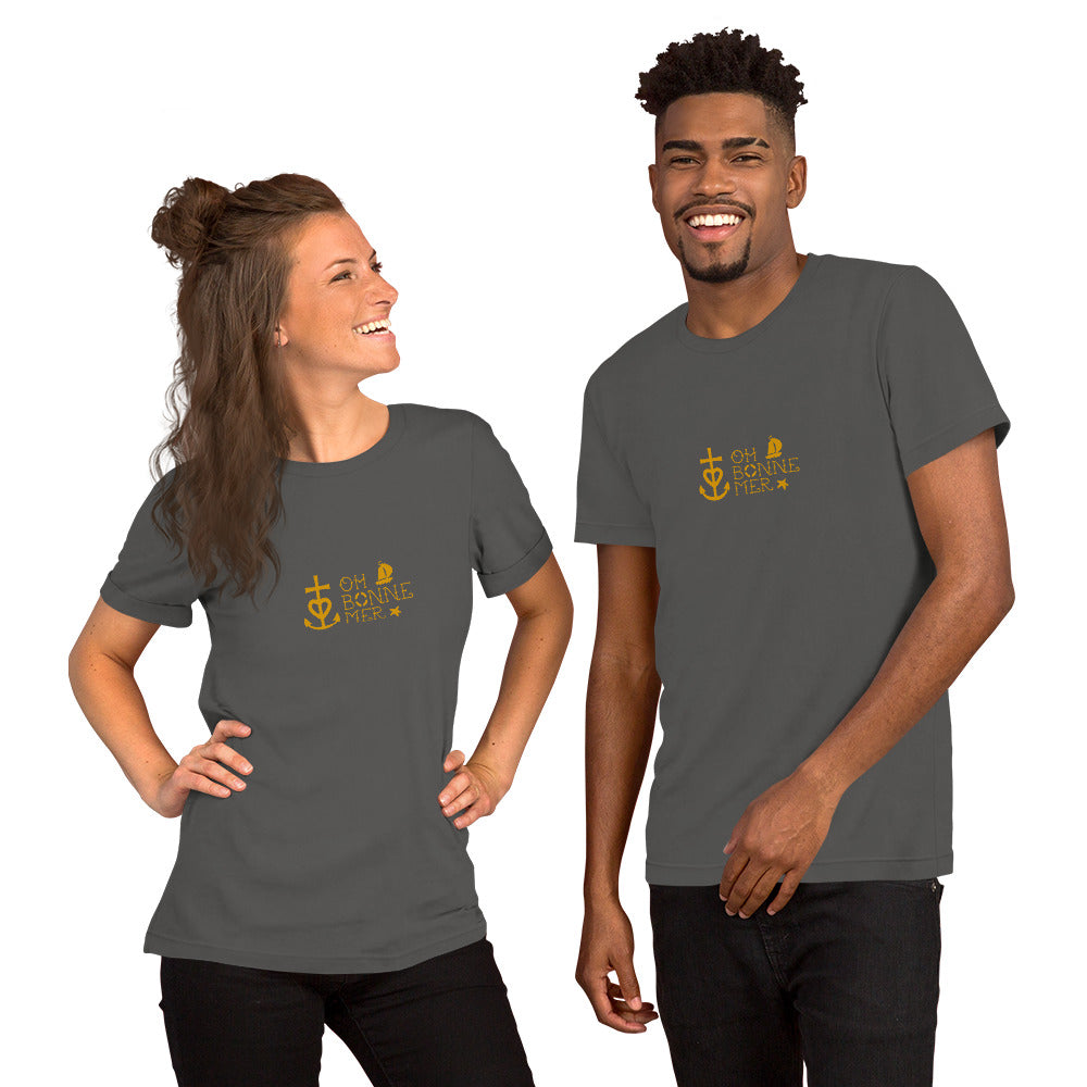 Unisex cotton t-shirt Oh Bonne Mer 2 on dark colors
