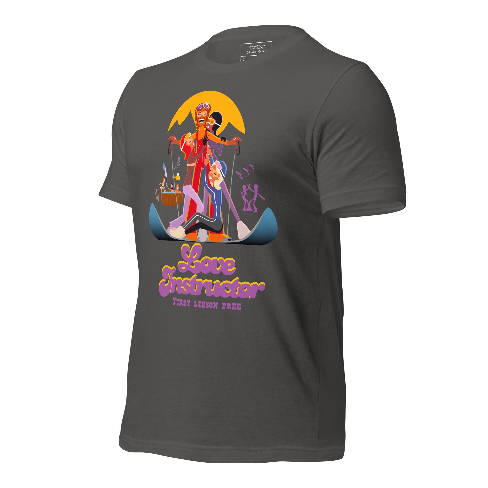 T-shirt en coton unisexe Love instructor First lesson free sur couleurs foncées