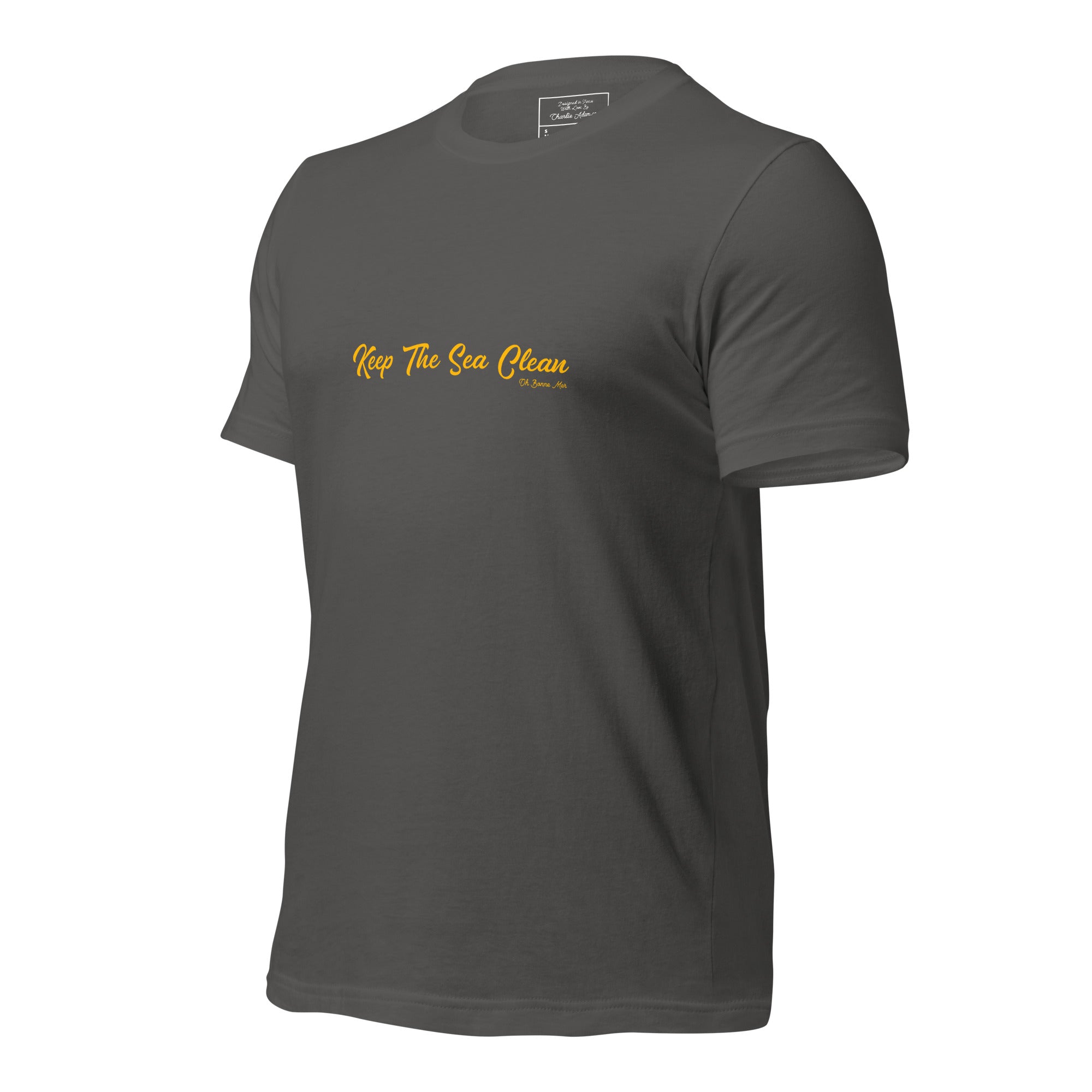 Unisex cotton t-shirt Keep The Sea Clean Gold on dark colors