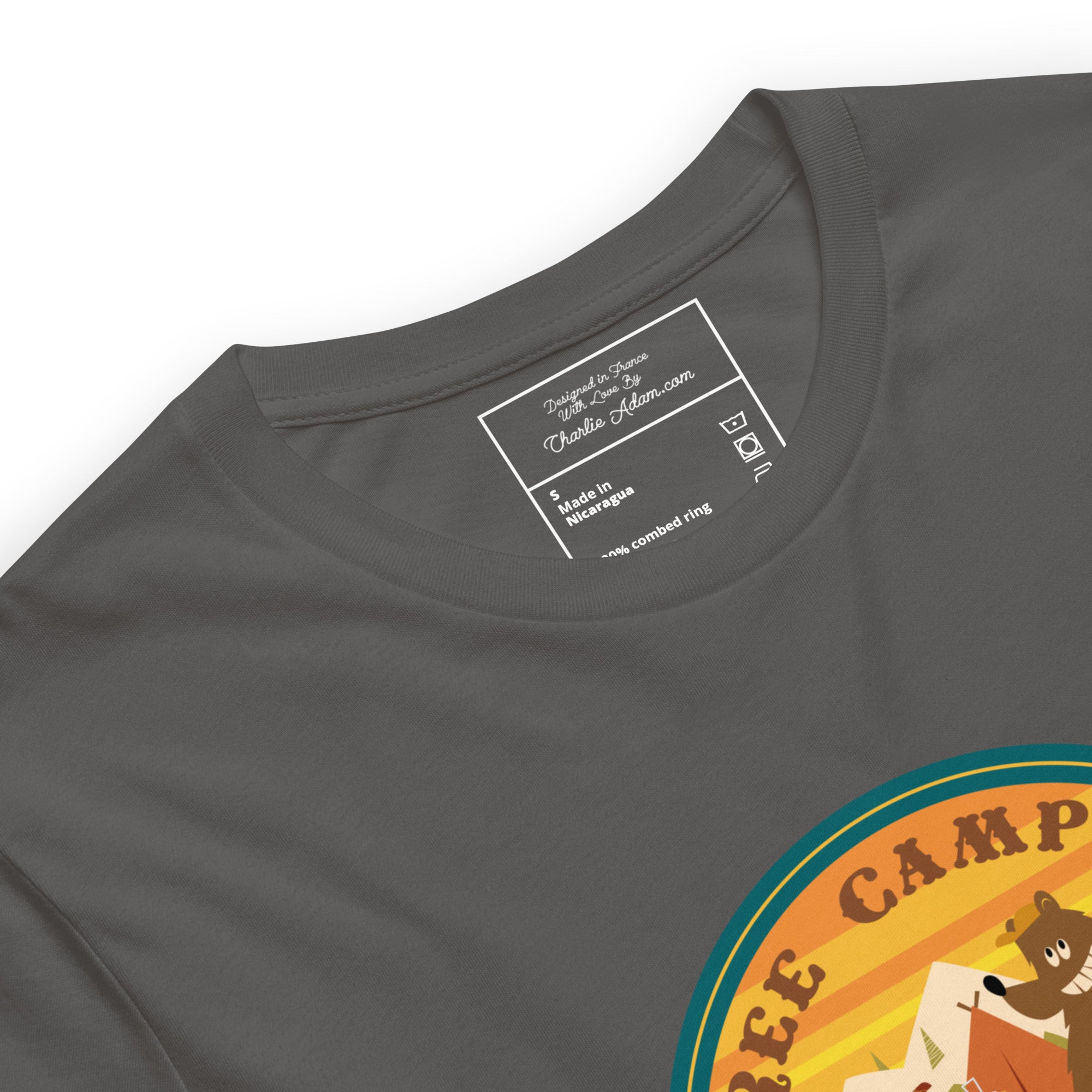 Unisex cotton t-shirt Free Camping is not a Crime on dark colors