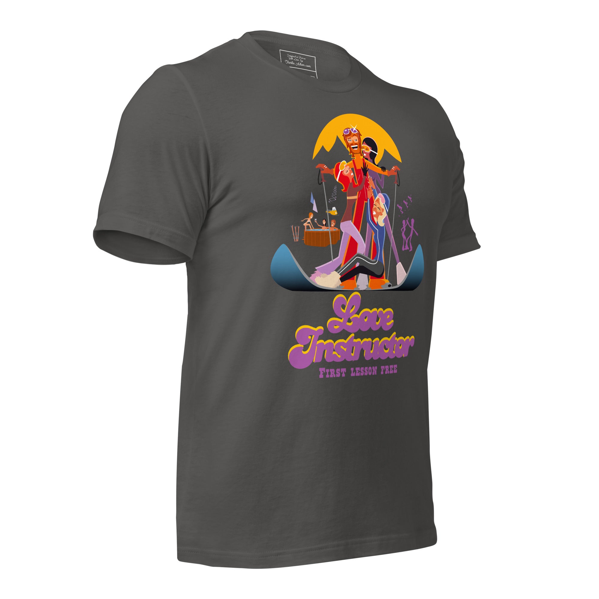 T-shirt en coton unisexe Love instructor First lesson free sur couleurs foncées