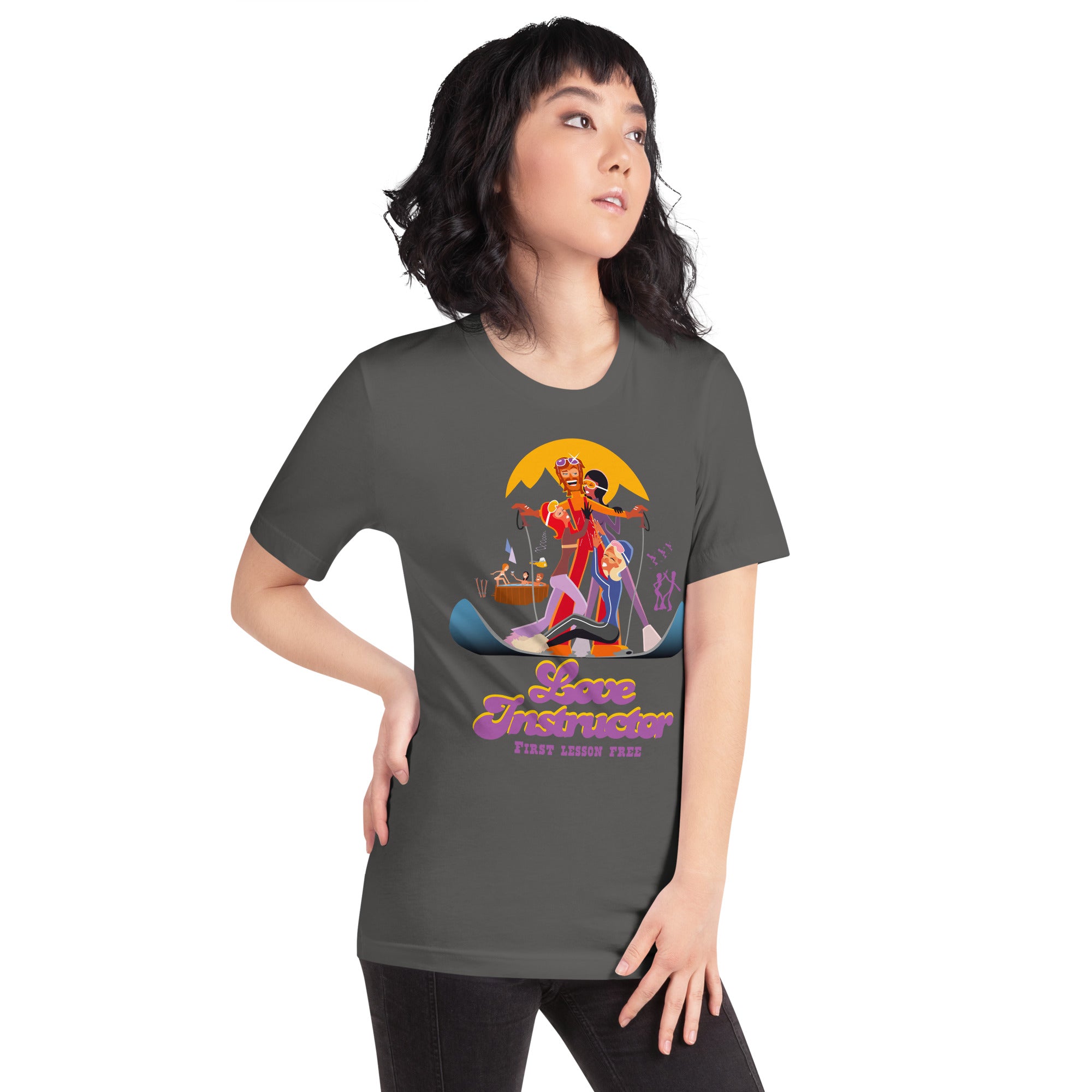 T-shirt en coton unisexe Love instructor First lesson free sur couleurs foncées