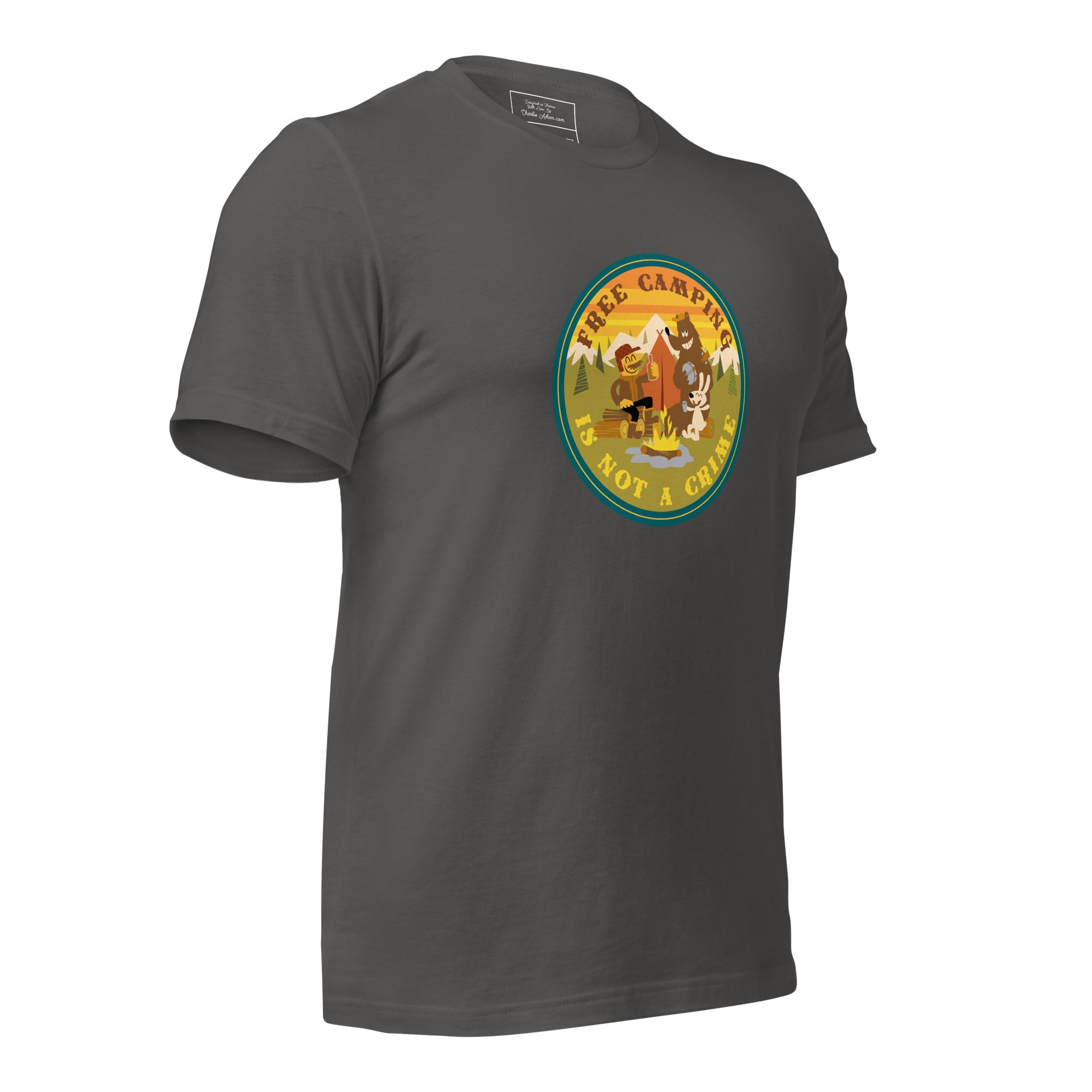 Unisex cotton t-shirt Free Camping is not a Crime on dark colors