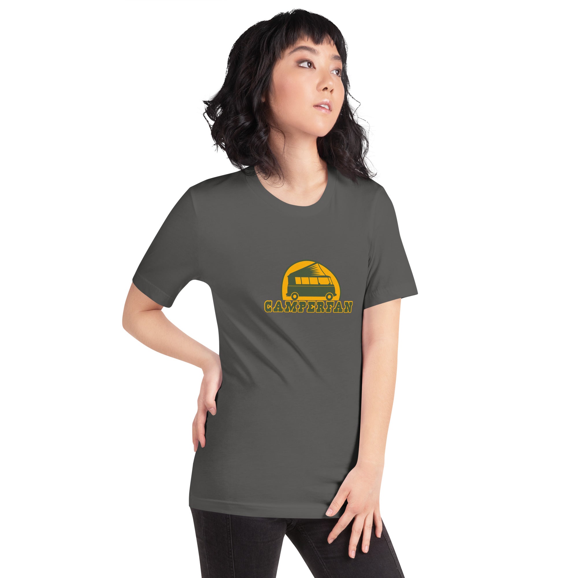 Unisex cotton t-shirt Camperfan on dark colors