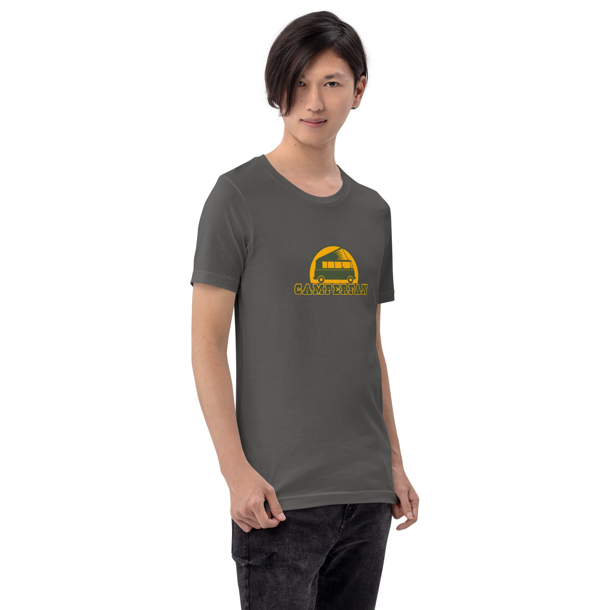 Unisex cotton t-shirt Camperfan on dark colors