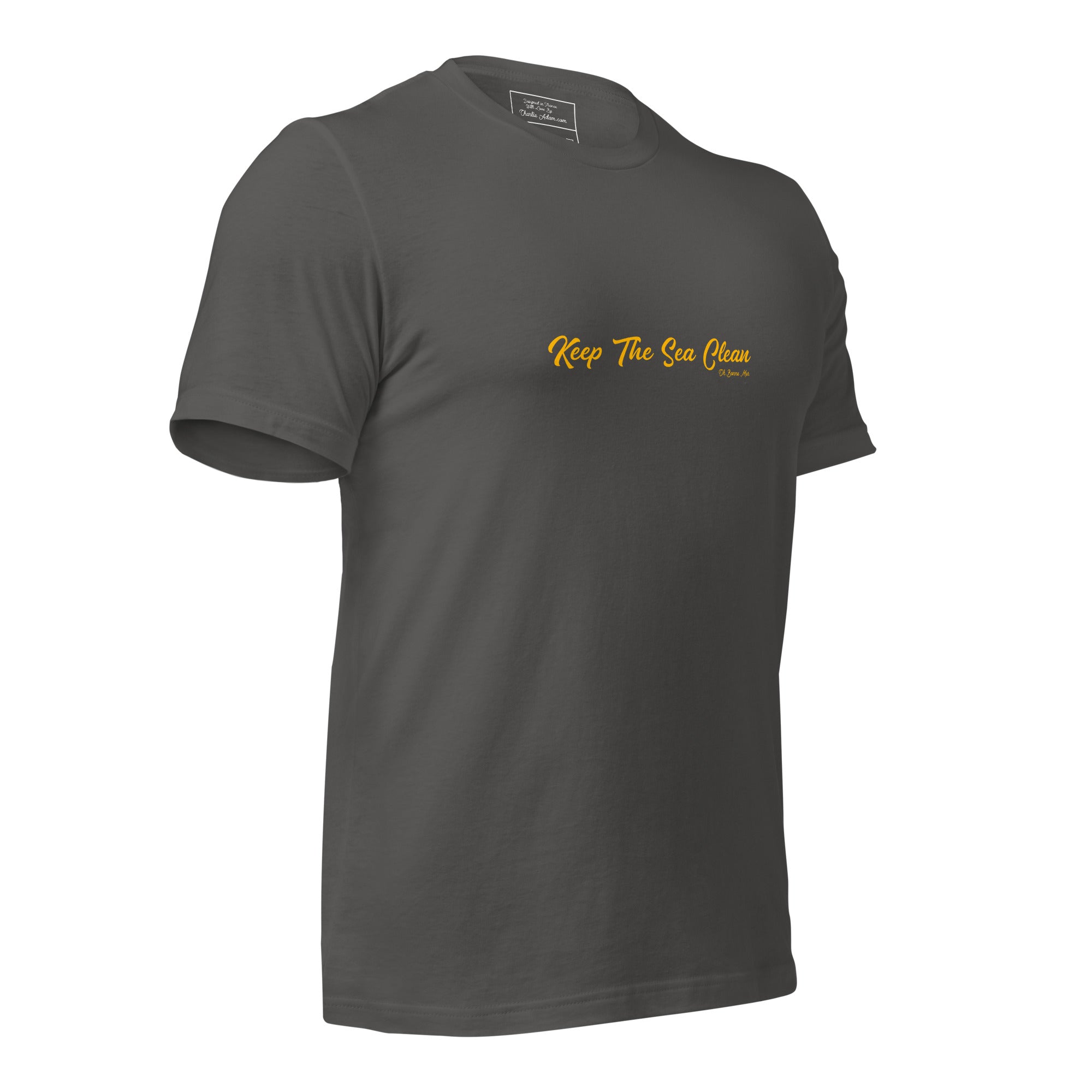 Unisex cotton t-shirt Keep The Sea Clean Gold on dark colors