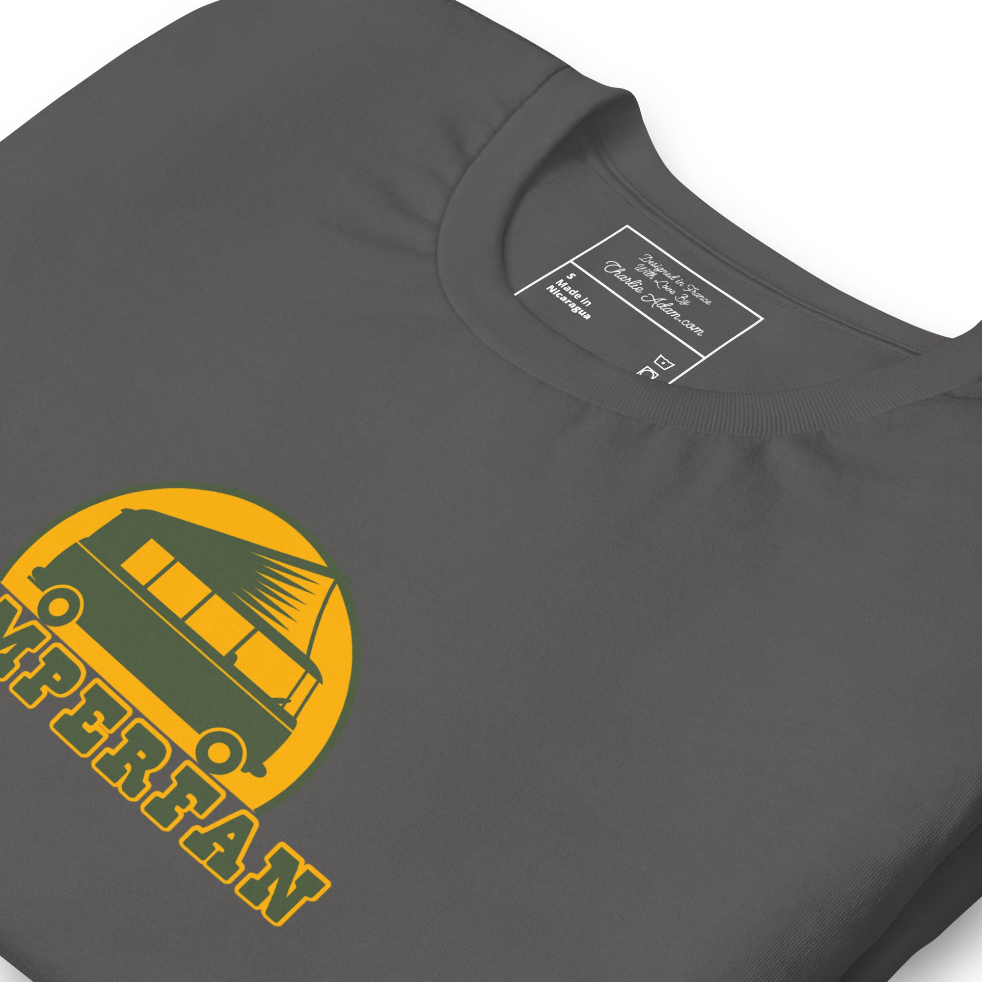 Unisex cotton t-shirt Camperfan on dark colors