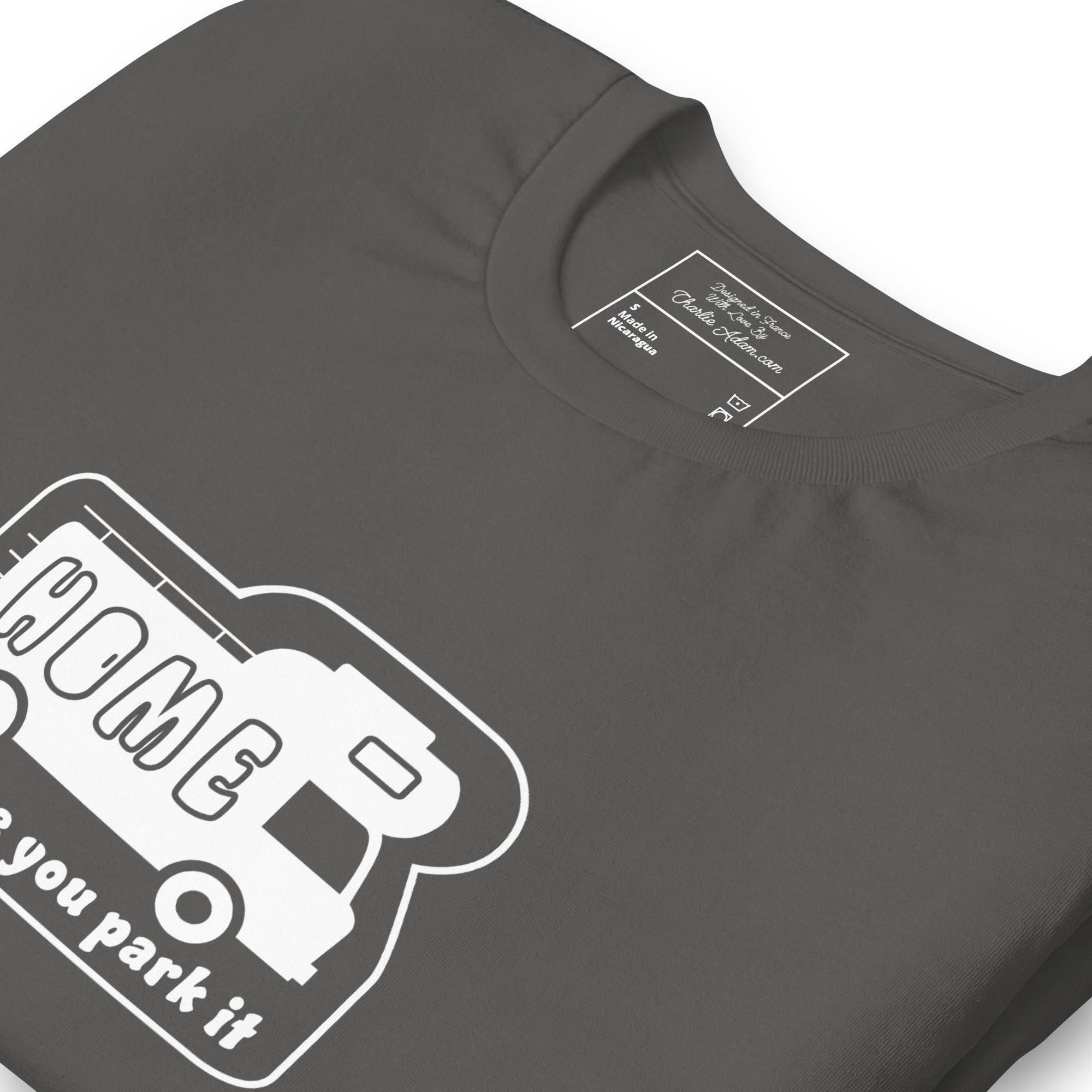 Unisex cotton t-shirt Bold Camper Van on dark colors