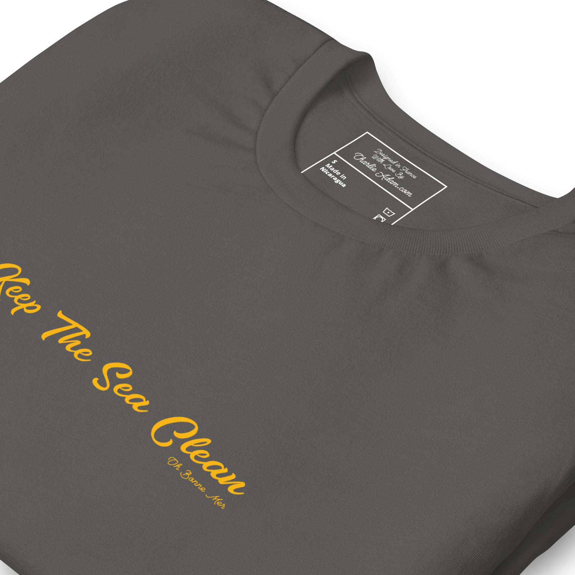 Unisex cotton t-shirt Keep The Sea Clean Gold on dark colors