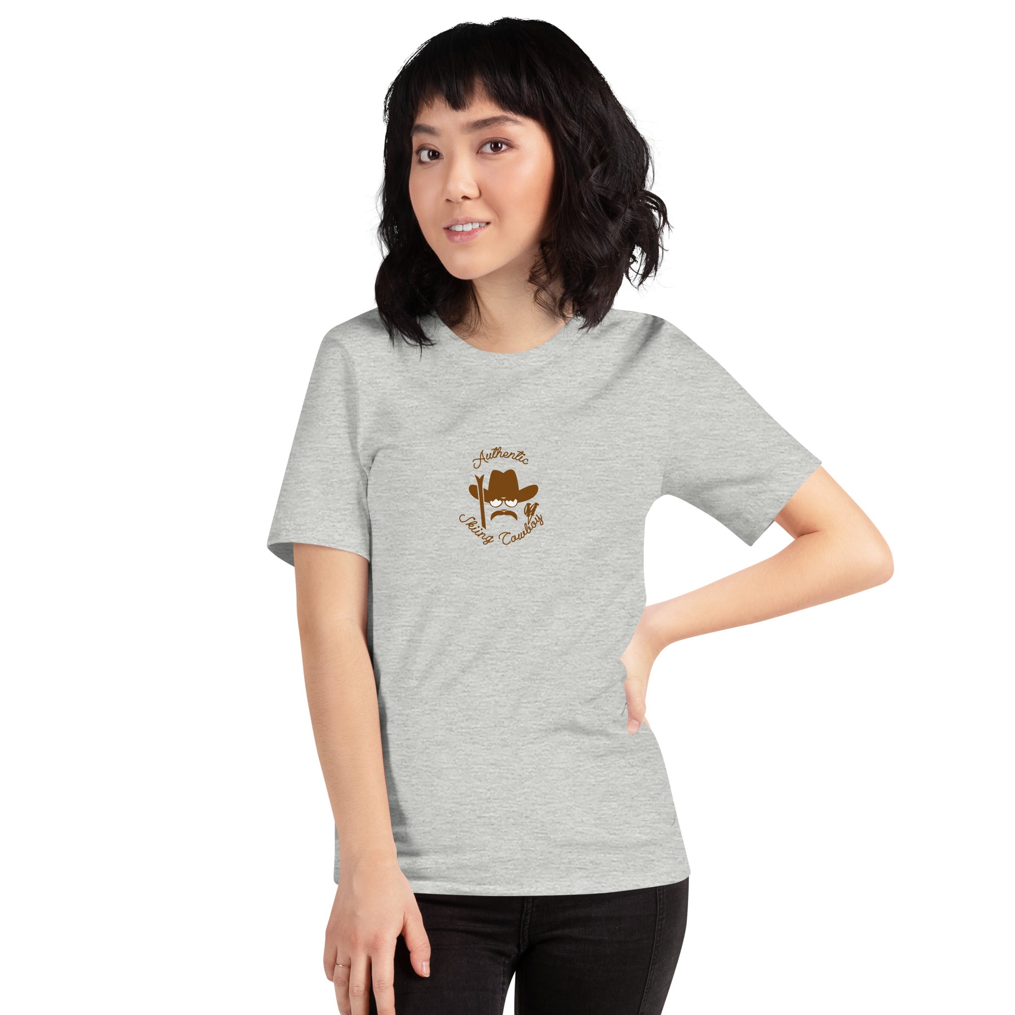 Unisex t-shirt Authentic Skiing Cowboy on heather colors
