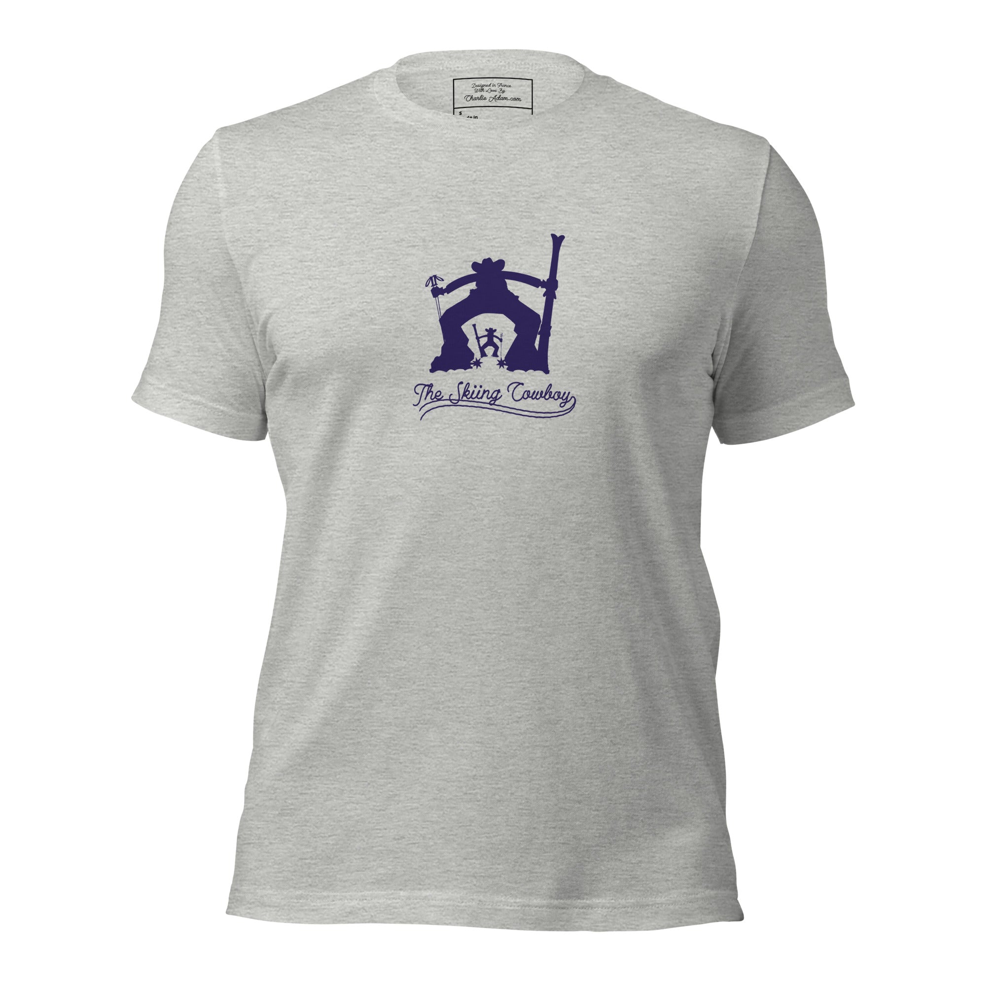T-shirt en coton unisexe Ski Fight at OK Corral Silhouette sur couleurs chinées claires