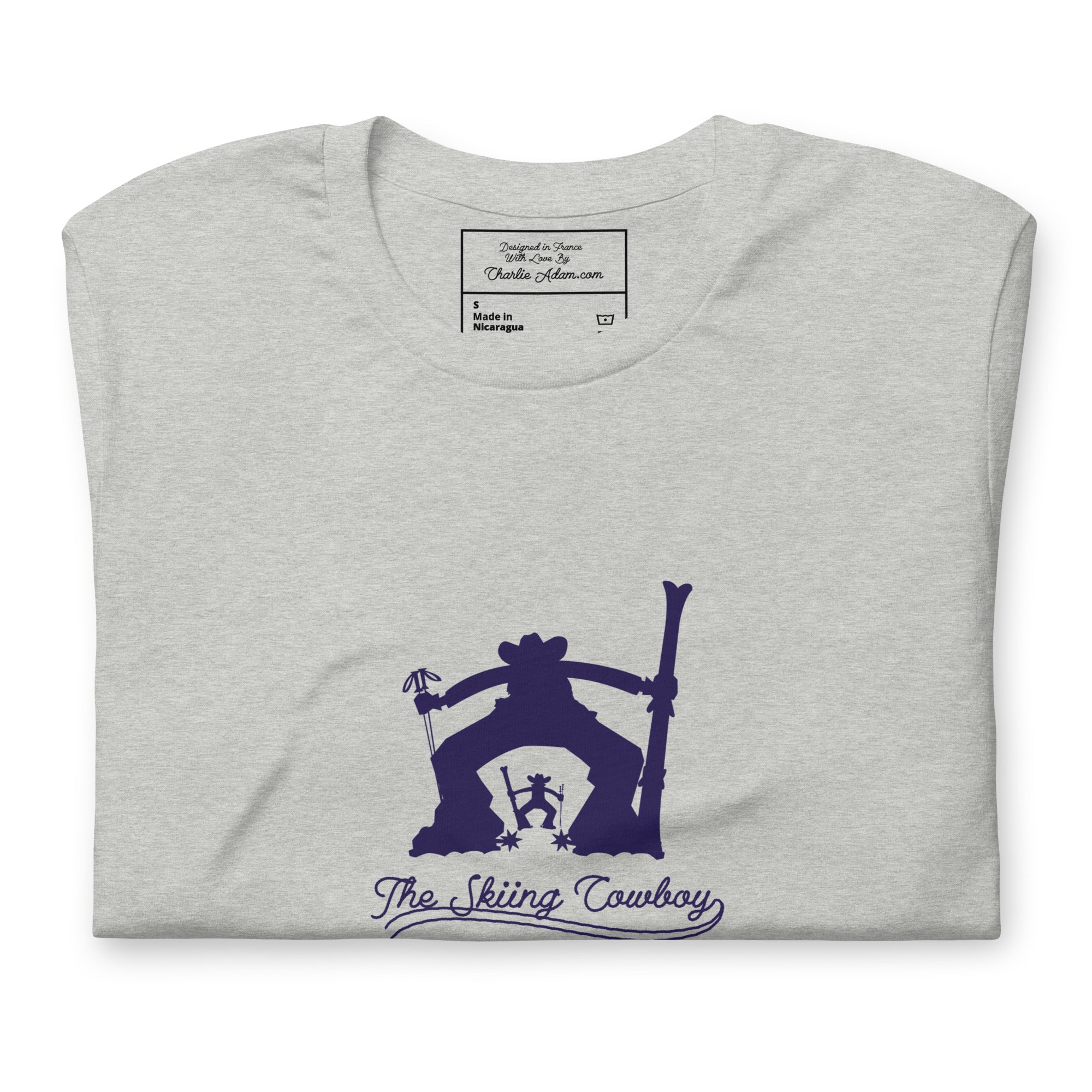 T-shirt en coton unisexe Ski Fight at OK Corral Silhouette sur couleurs chinées claires