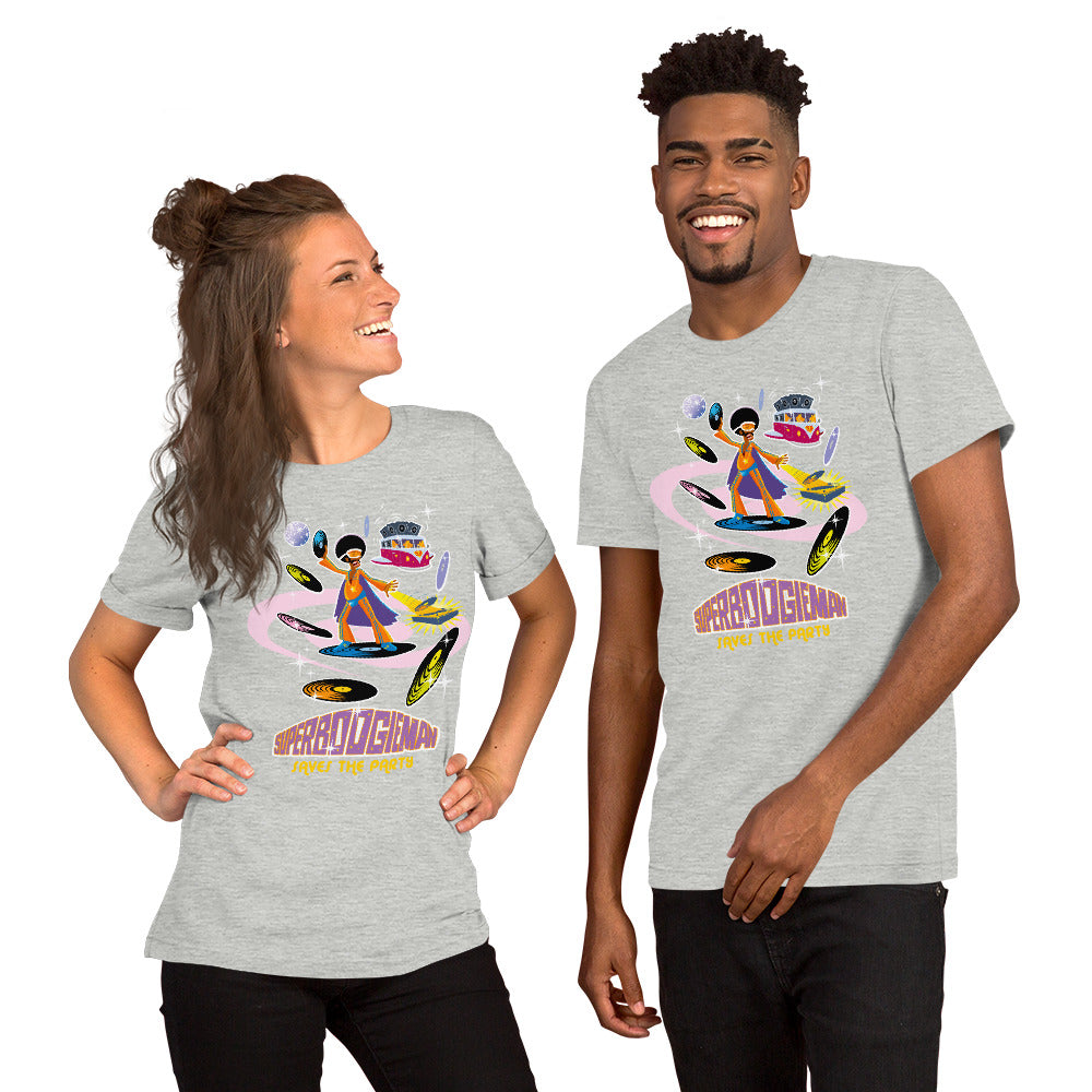 Unisex t-shirt Superboogieman saves the Party on light heather colors