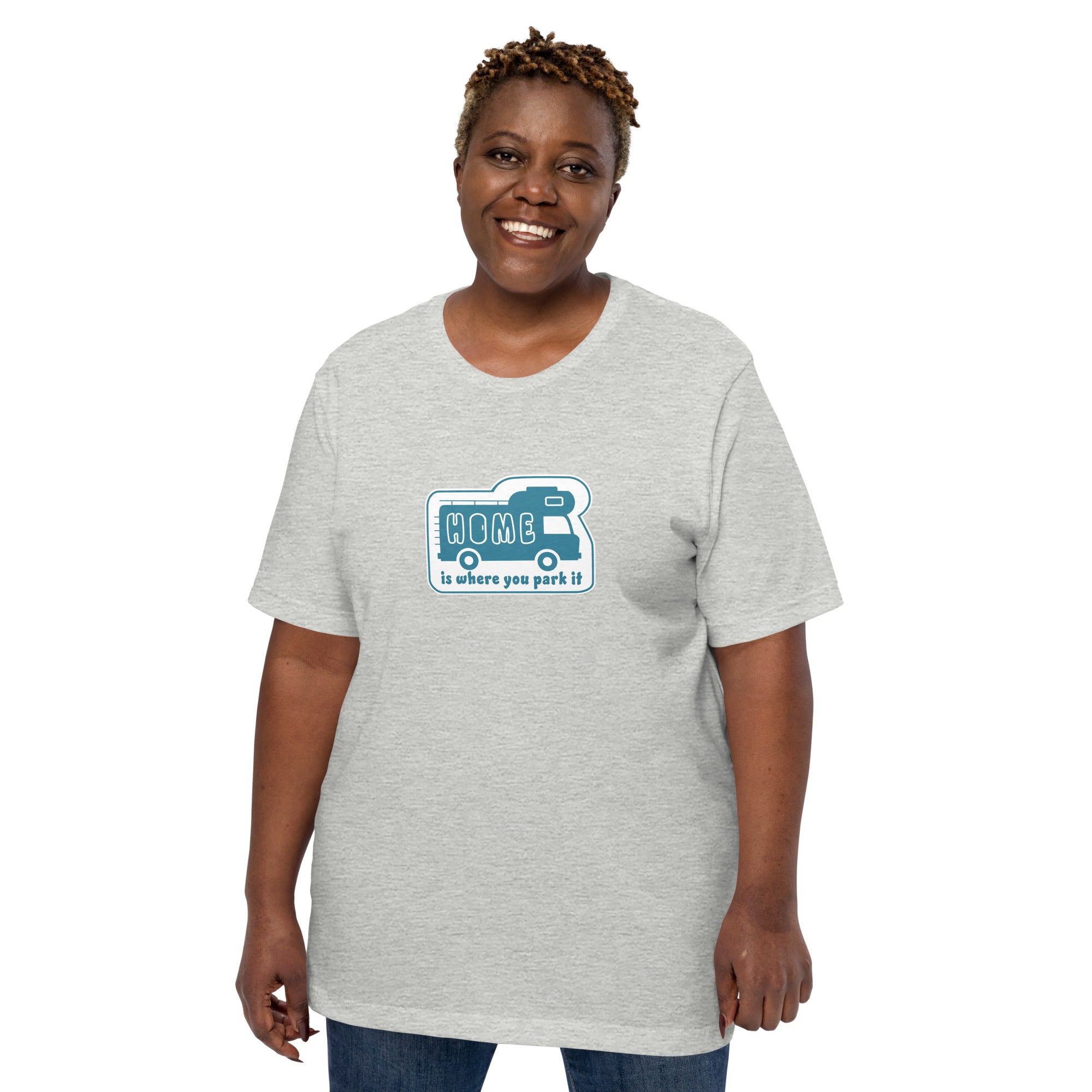 Unisex cotton t-shirt Bold Camper Van on light heather colors