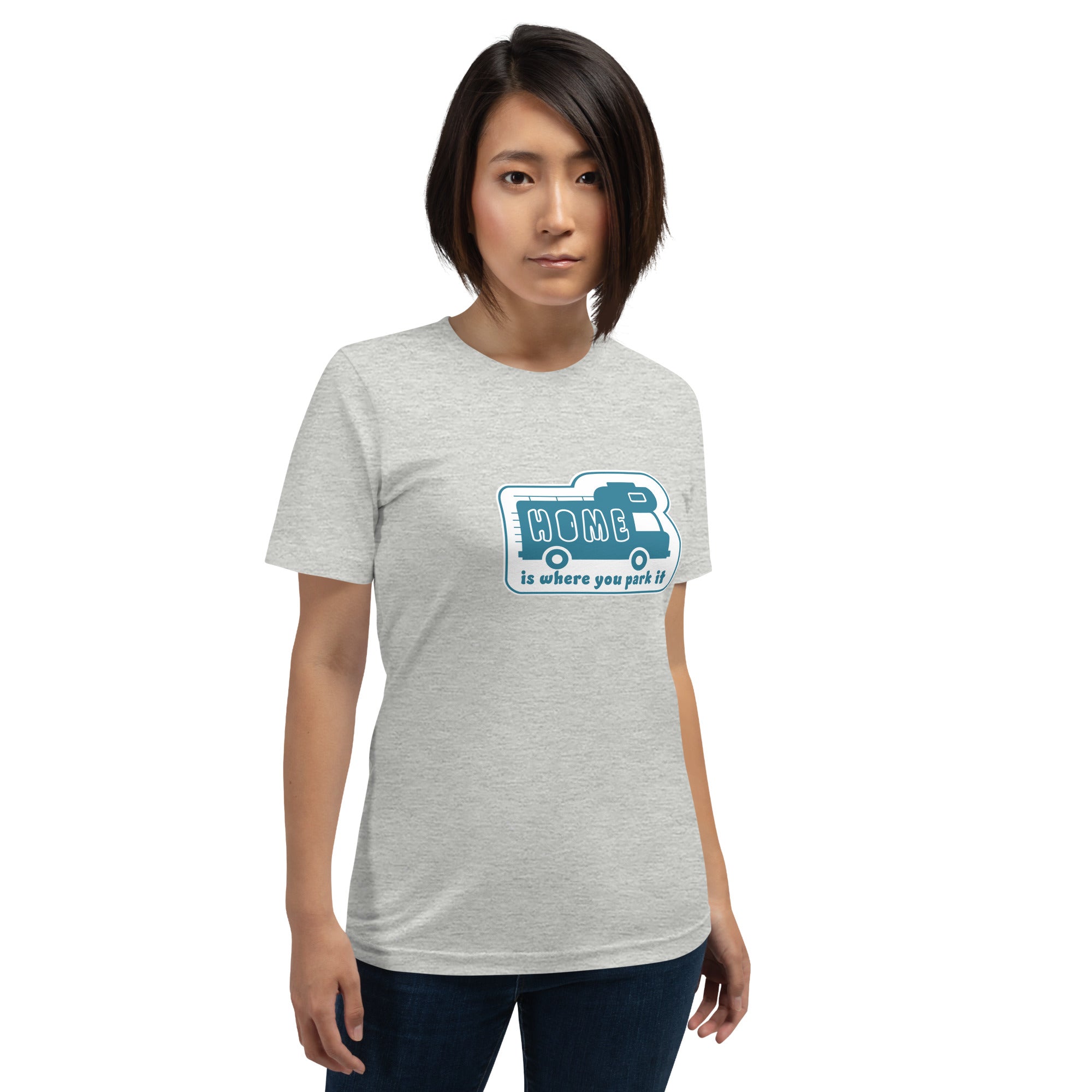 Unisex cotton t-shirt Bold Camper Van on light heather colors