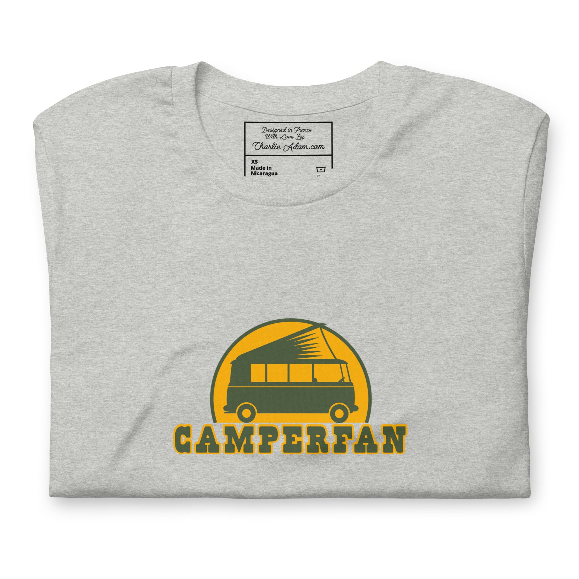 Unisex t-shirt Camperfan on light heather colors