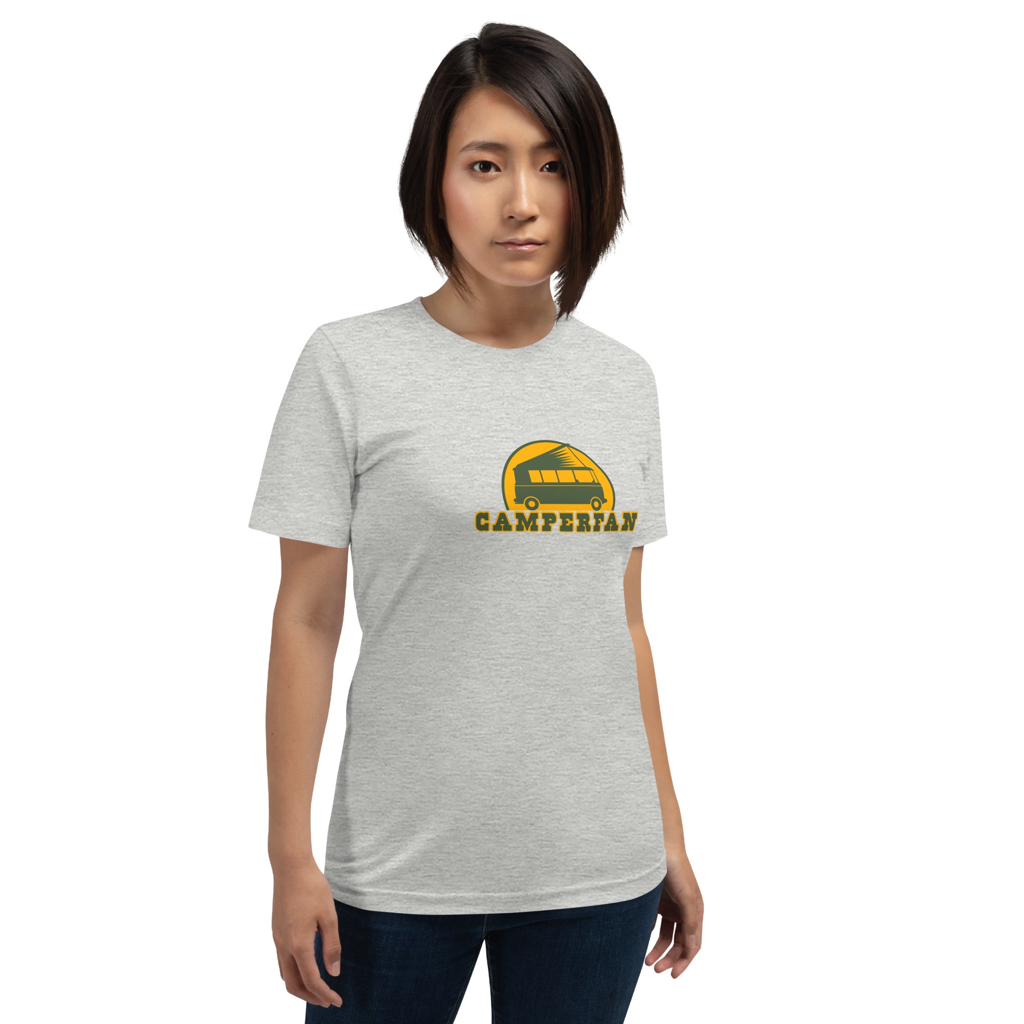 Unisex t-shirt Camperfan on light heather colors