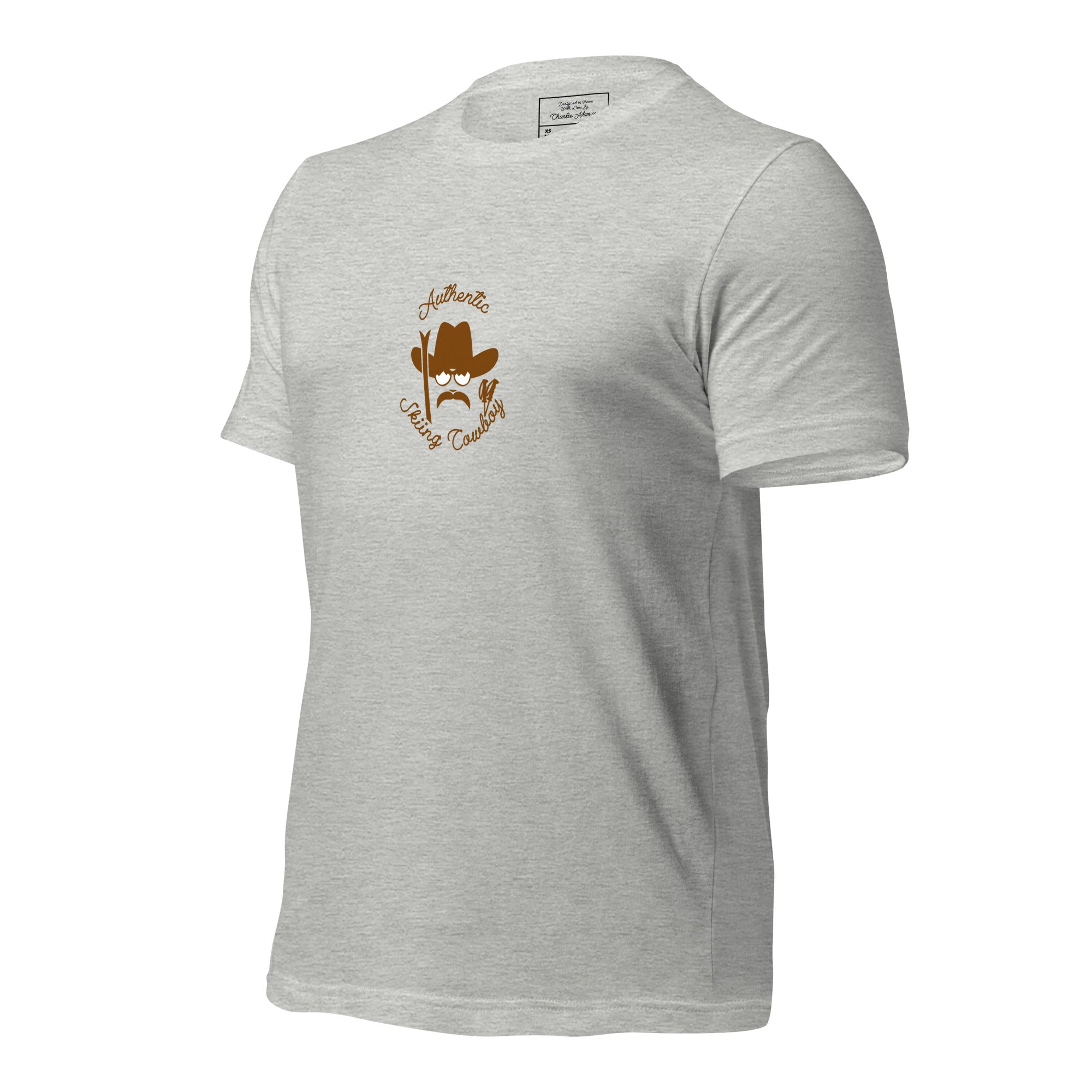 Unisex t-shirt Authentic Skiing Cowboy on heather colors
