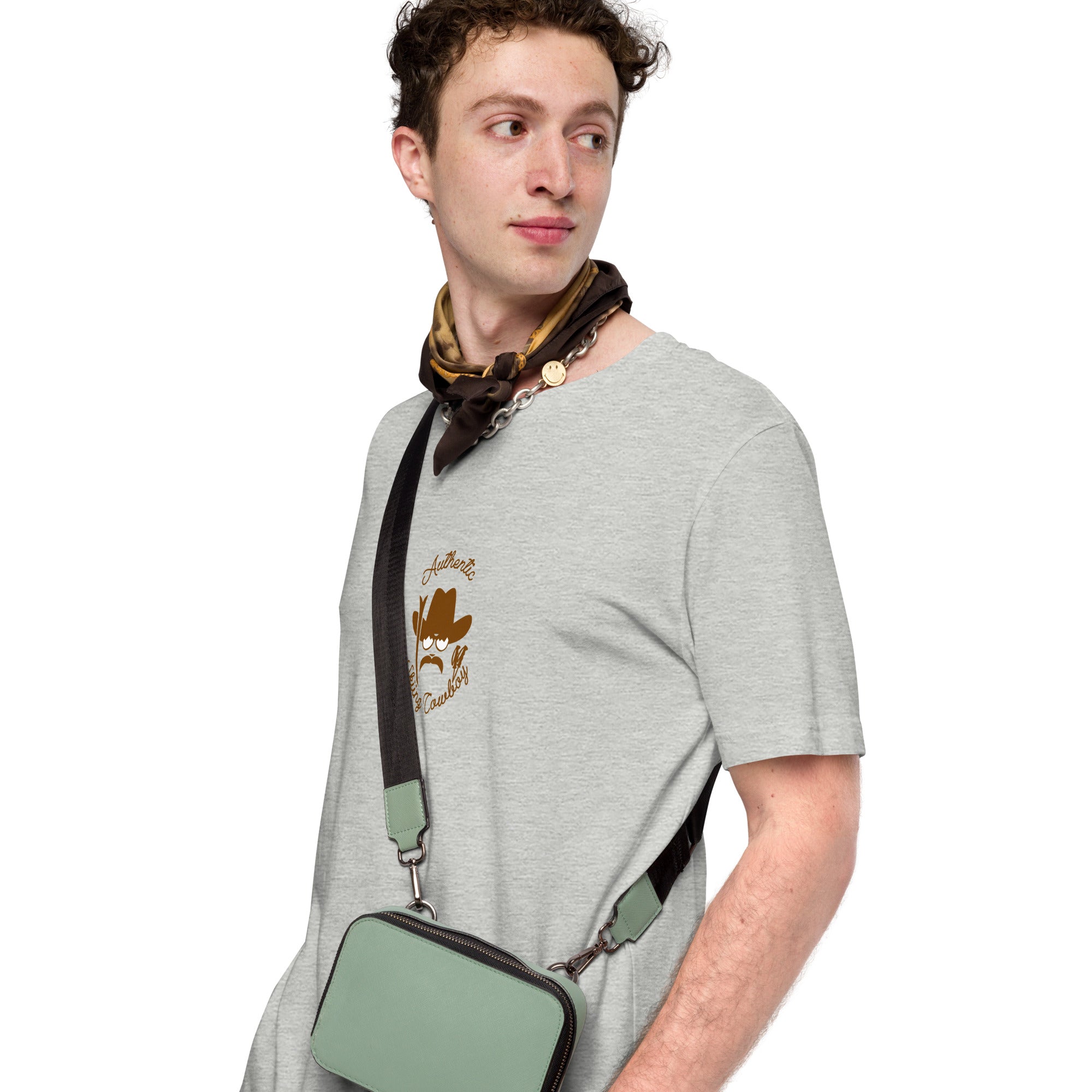 Unisex t-shirt Authentic Skiing Cowboy on heather colors