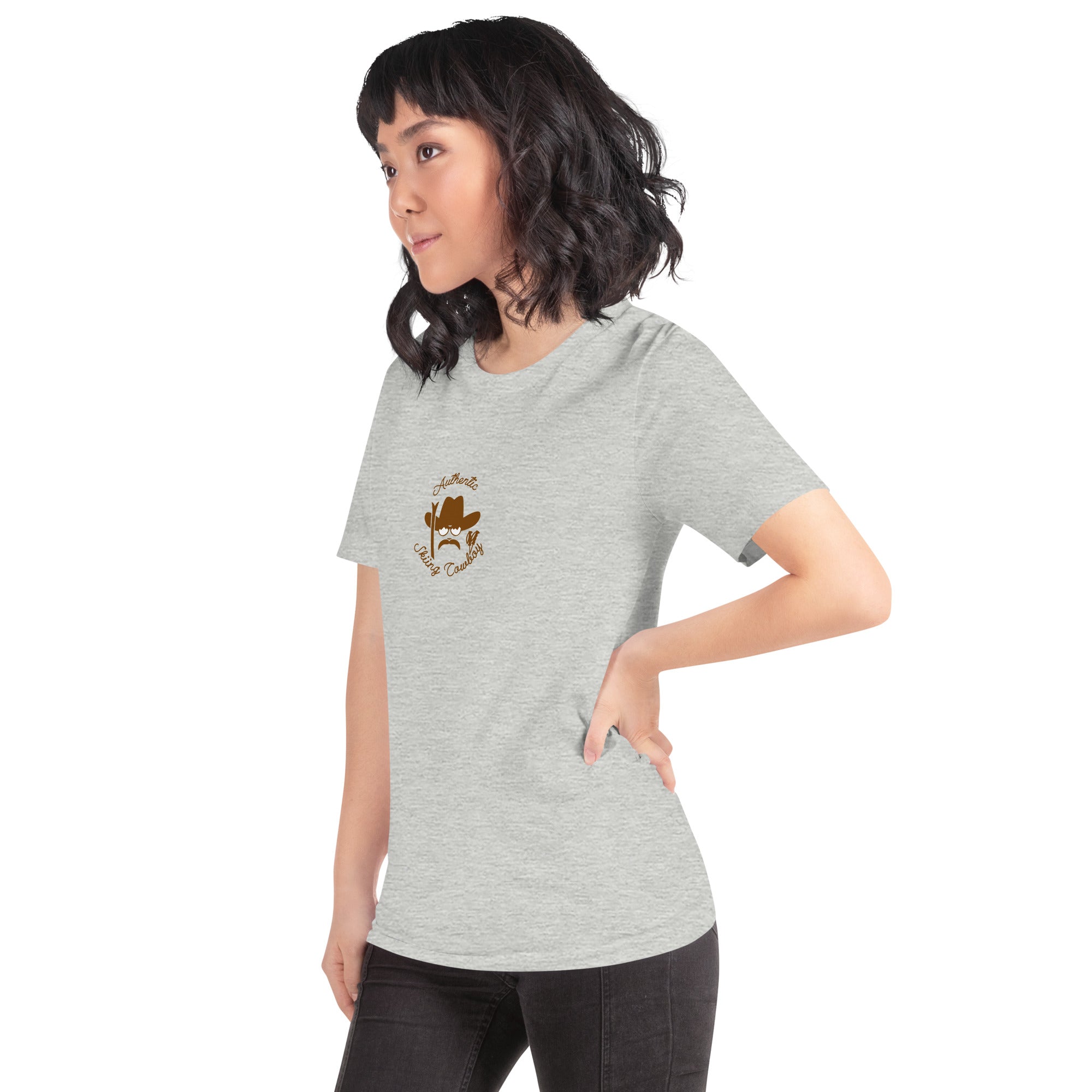 Unisex t-shirt Authentic Skiing Cowboy on heather colors