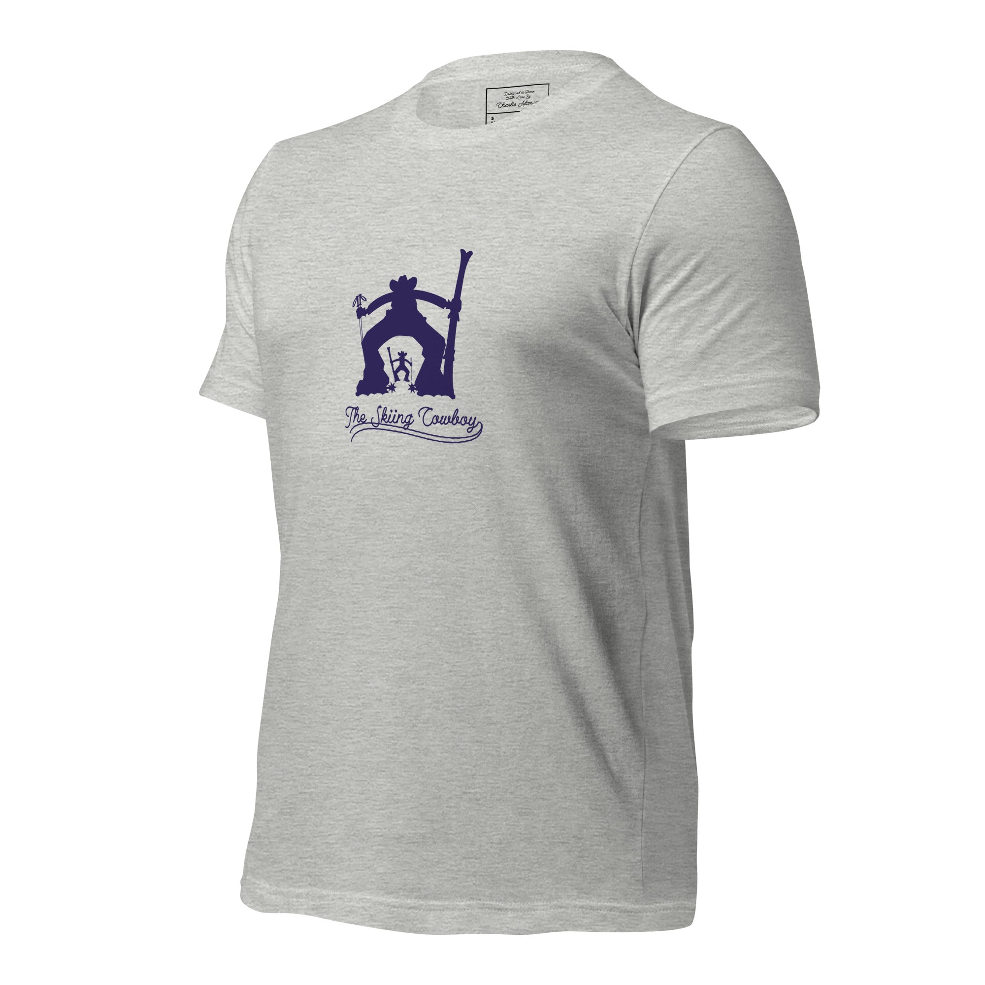 T-shirt en coton unisexe Ski Fight at OK Corral Silhouette sur couleurs chinées claires