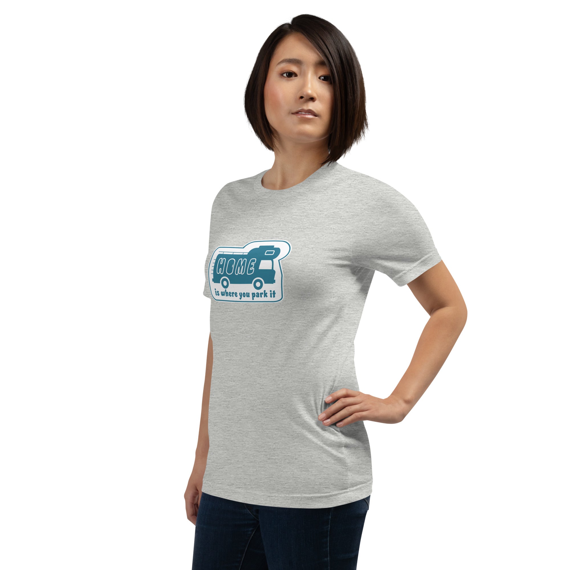 Unisex cotton t-shirt Bold Camper Van on light heather colors
