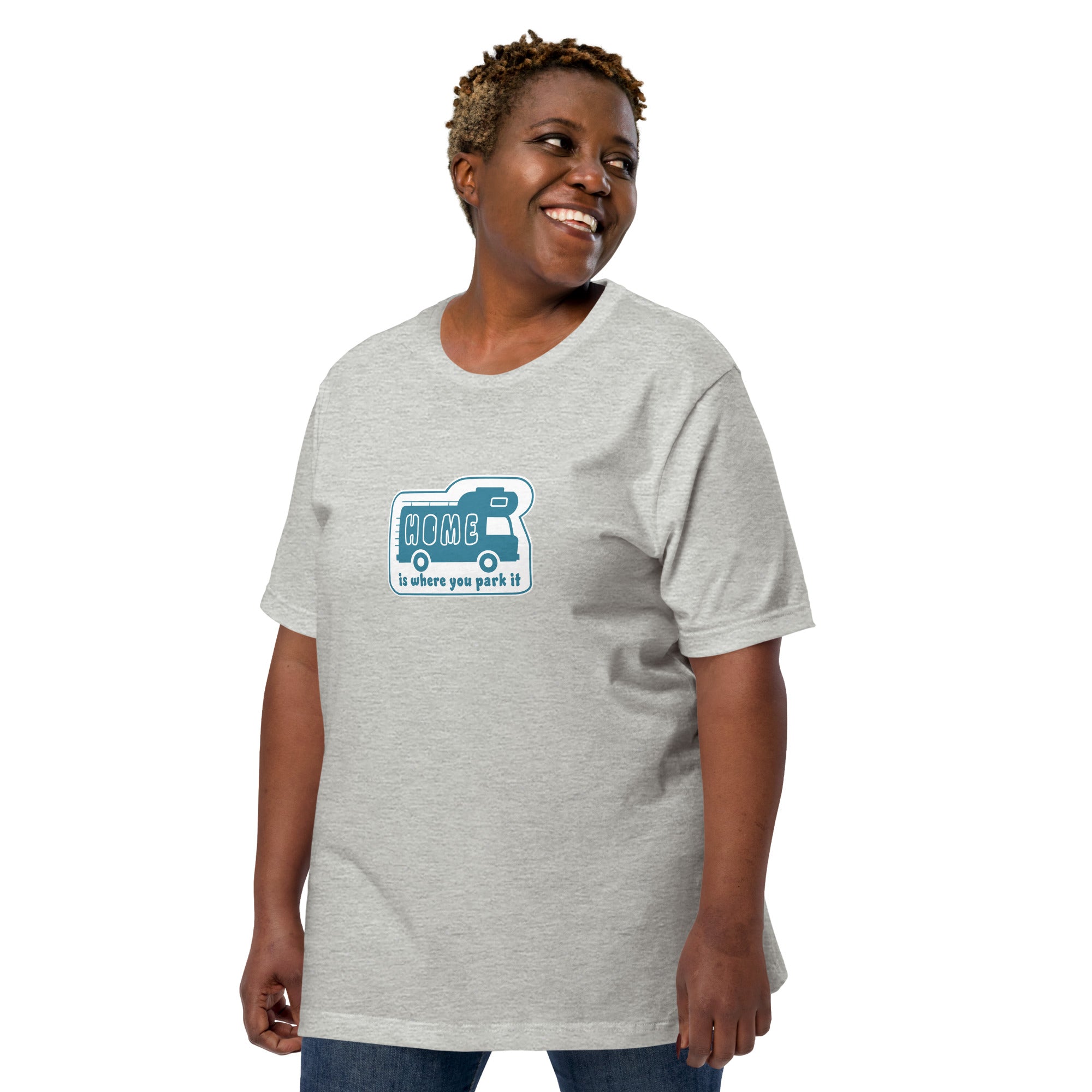 Unisex cotton t-shirt Bold Camper Van on light heather colors