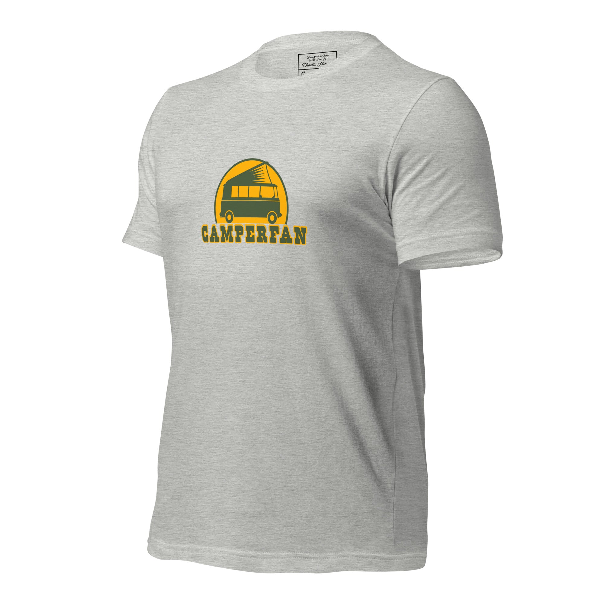 Unisex t-shirt Camperfan on light heather colors