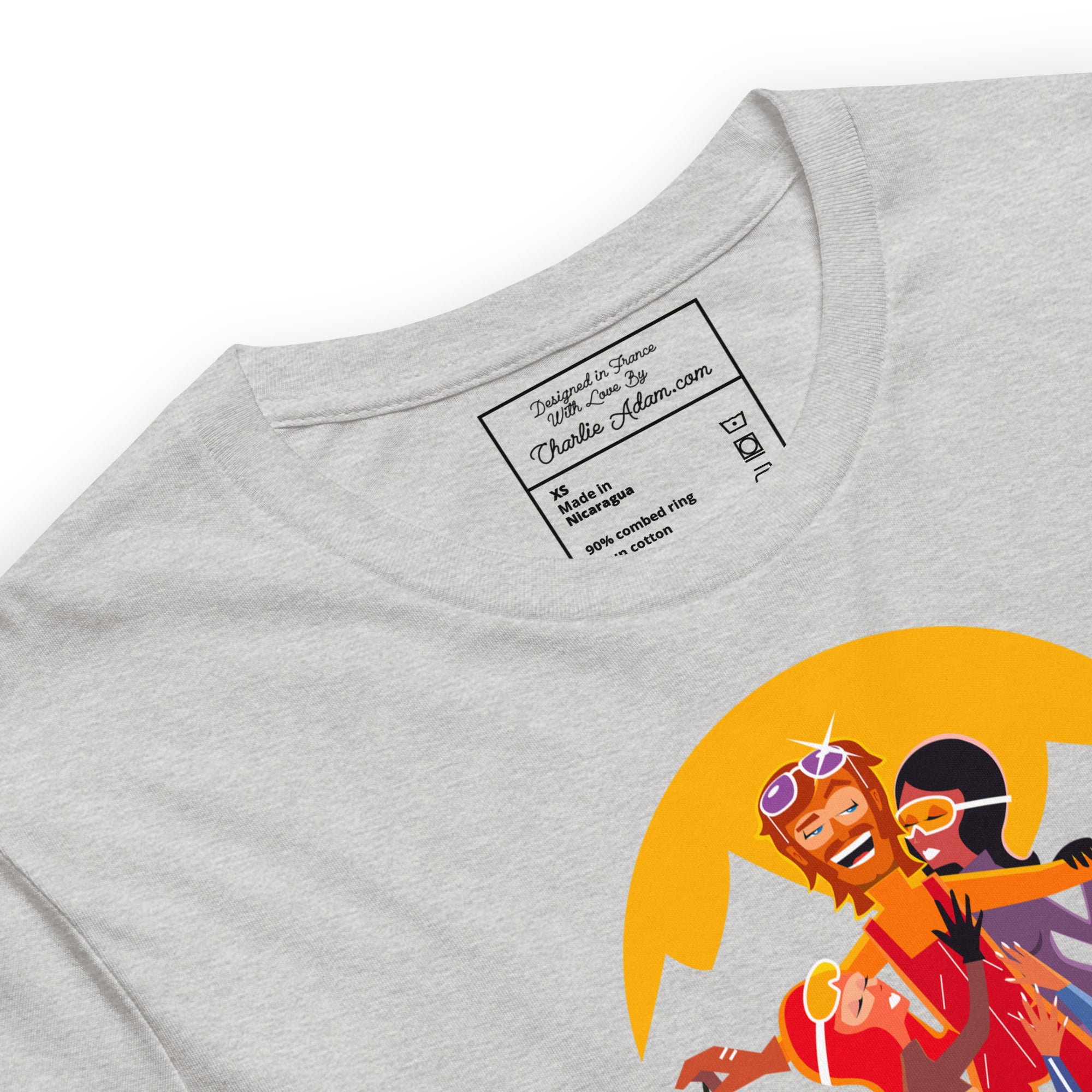 T-shirt en coton unisexe Love instructor First lesson free sur couleurs chinées claires