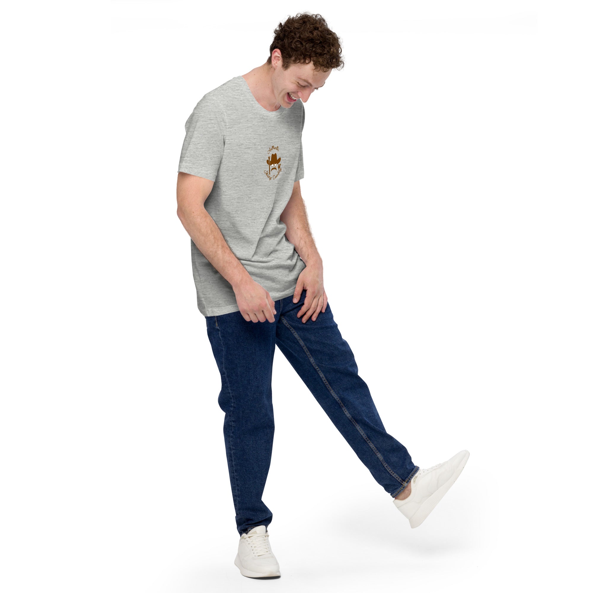 Unisex t-shirt Authentic Skiing Cowboy on heather colors