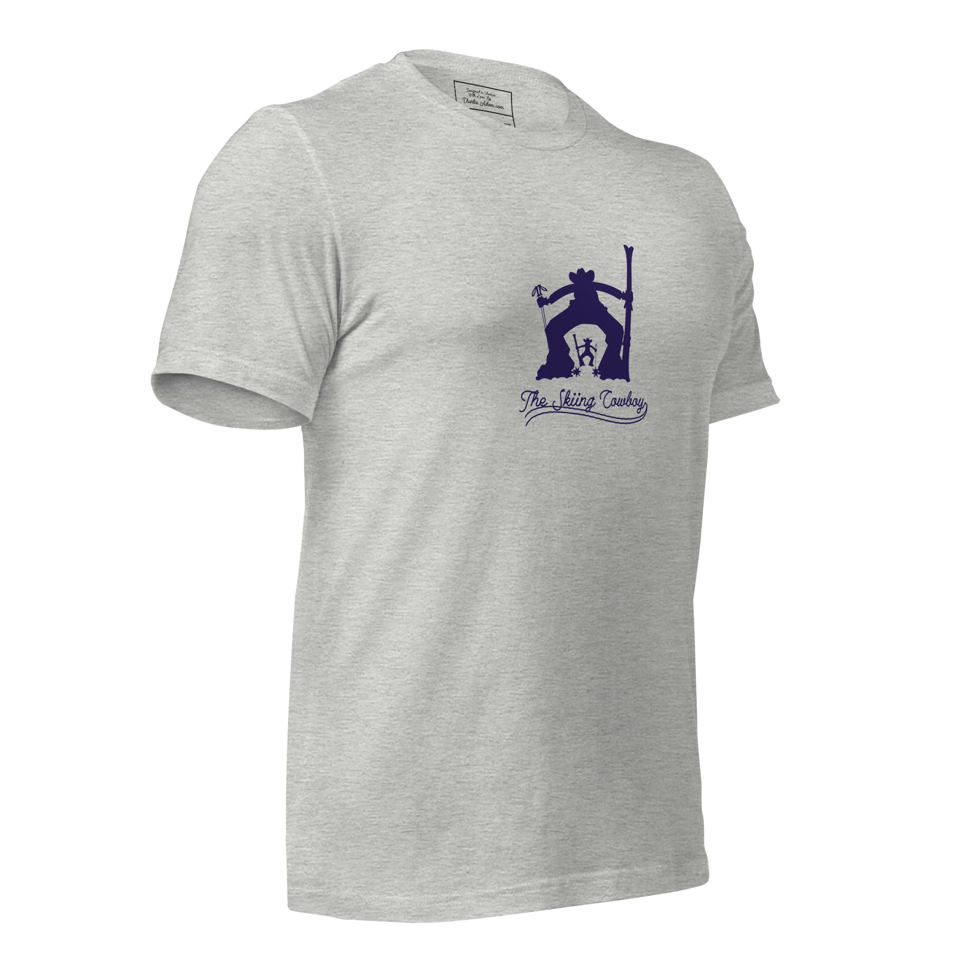 T-shirt en coton unisexe Ski Fight at OK Corral Silhouette sur couleurs chinées claires