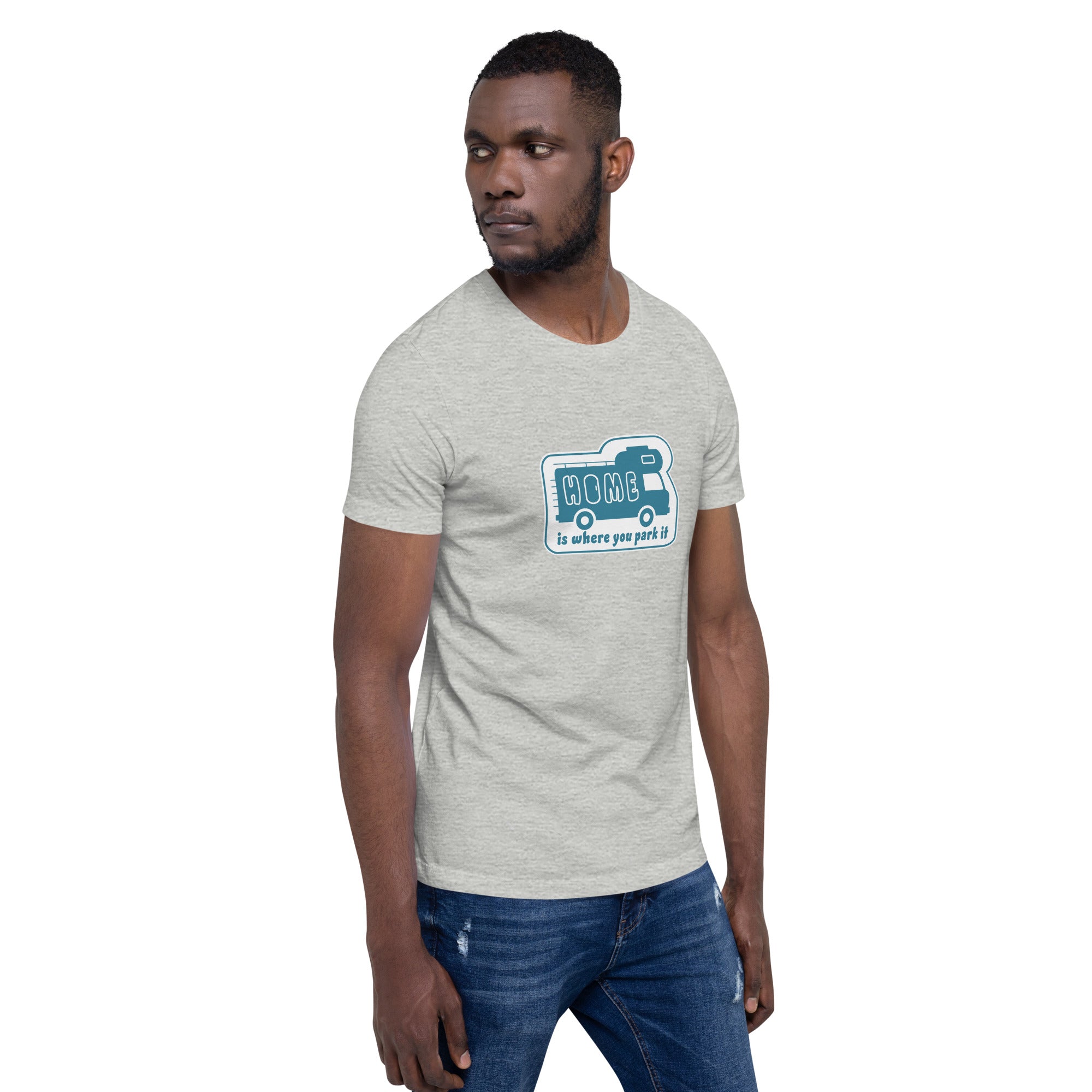 Unisex cotton t-shirt Bold Camper Van on light heather colors