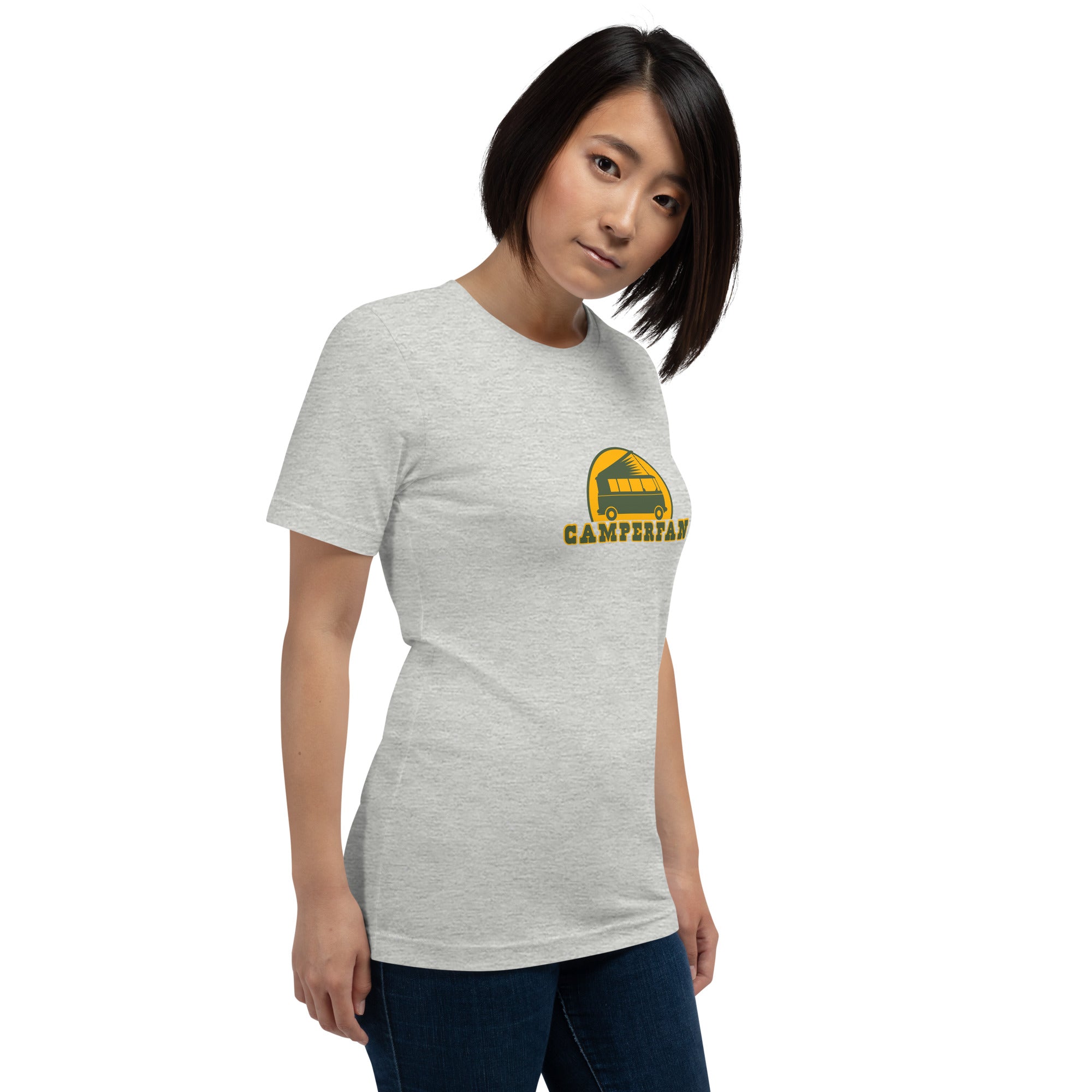 Unisex t-shirt Camperfan on light heather colors