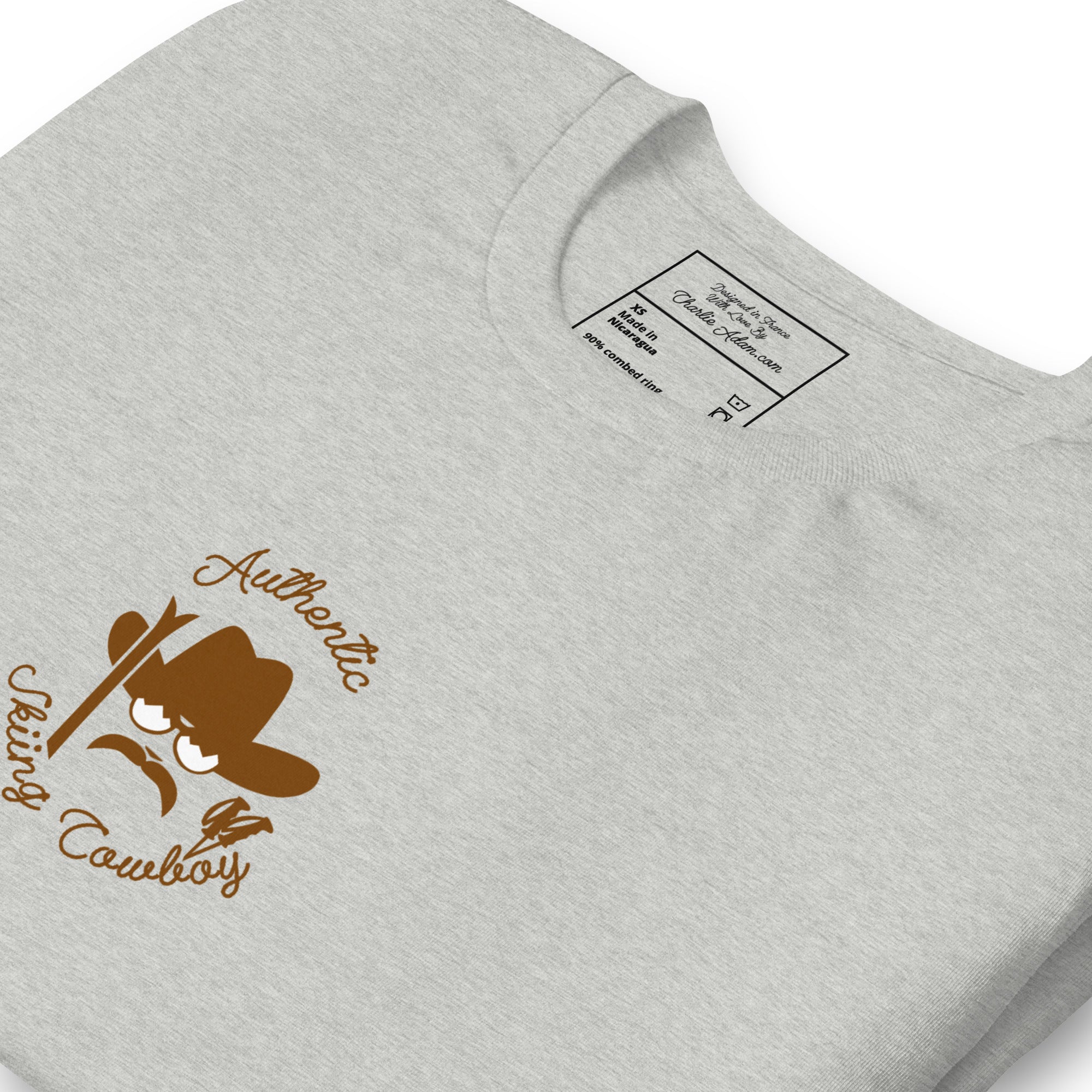 Unisex t-shirt Authentic Skiing Cowboy on heather colors