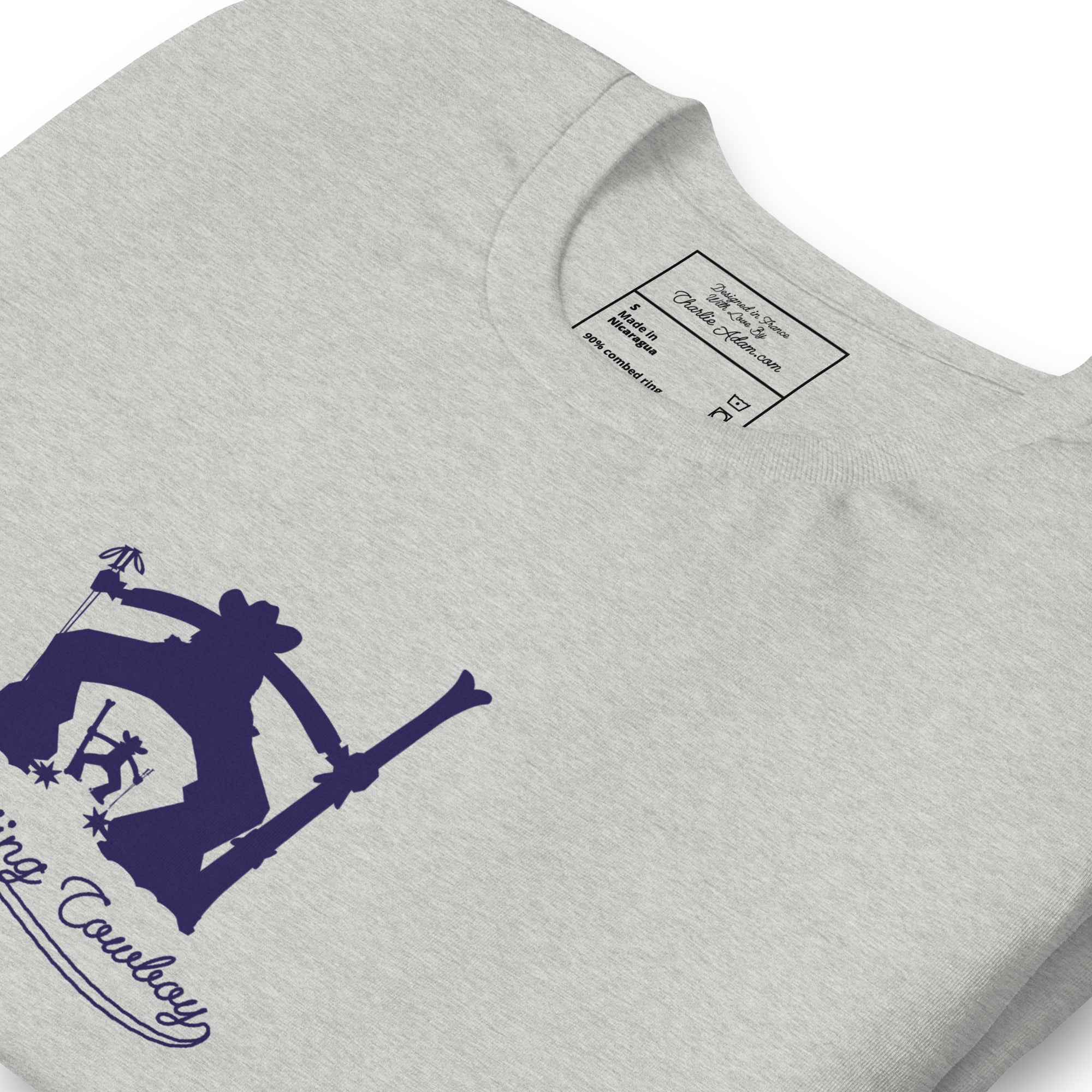 T-shirt en coton unisexe Ski Fight at OK Corral Silhouette sur couleurs chinées claires