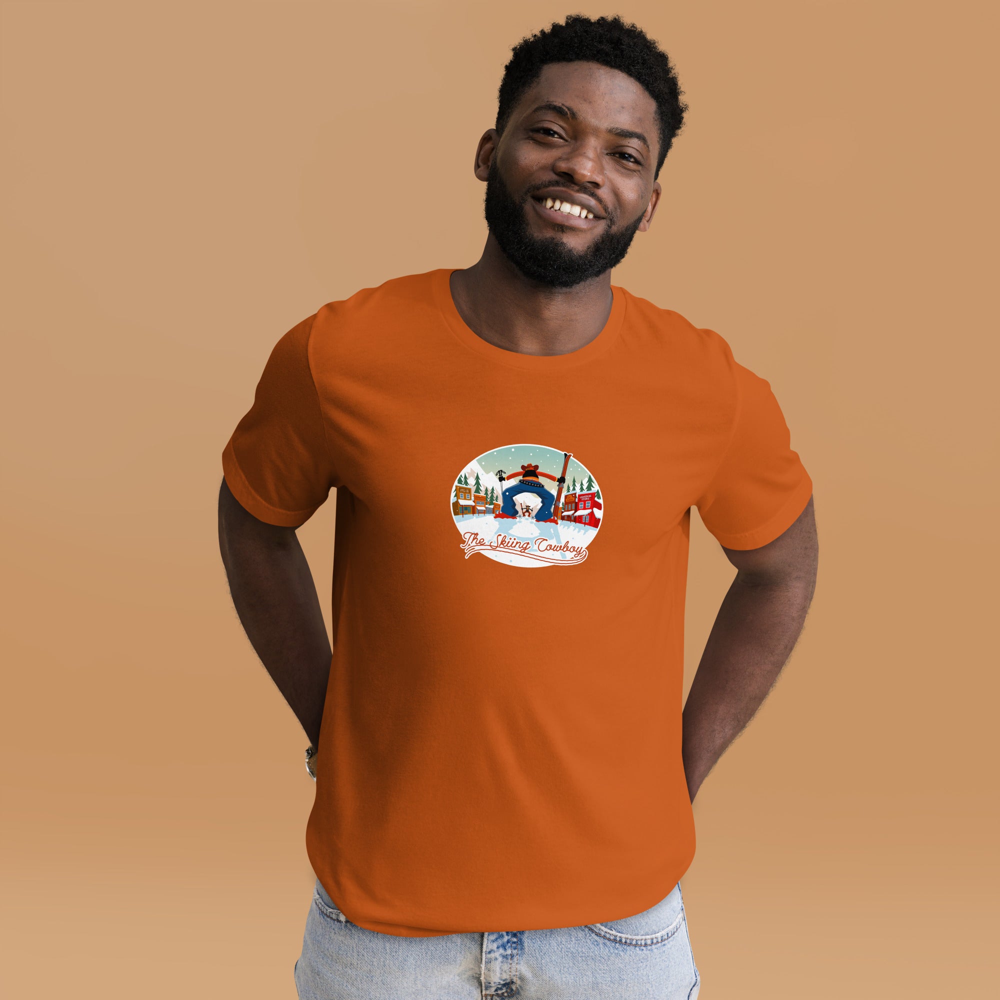 T-shirt en coton unisexe Ski Fight at OK Corral sur couleurs vives
